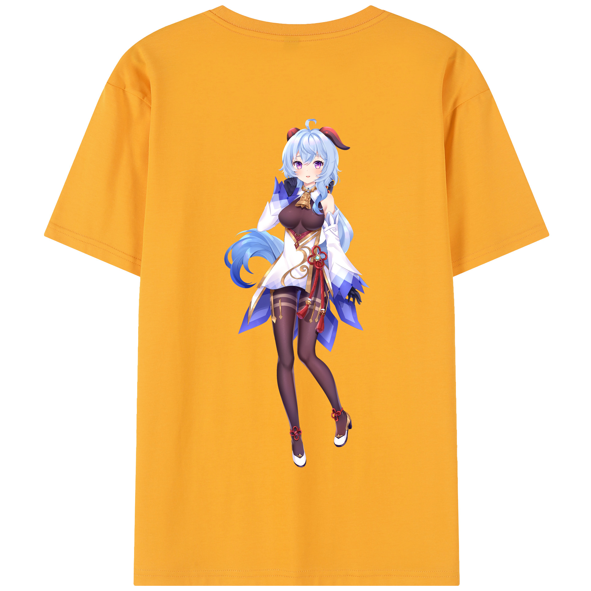 げんし神 甘雨 かんう genshin Ganyu 綿100％半袖Tシャツ（背面プリント）