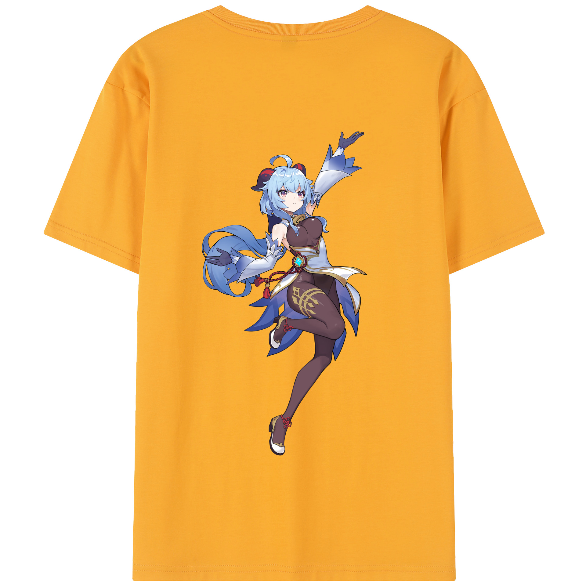 げんし神 甘雨 かんう genshin Ganyu 綿100％半袖Tシャツ（背面プリント）