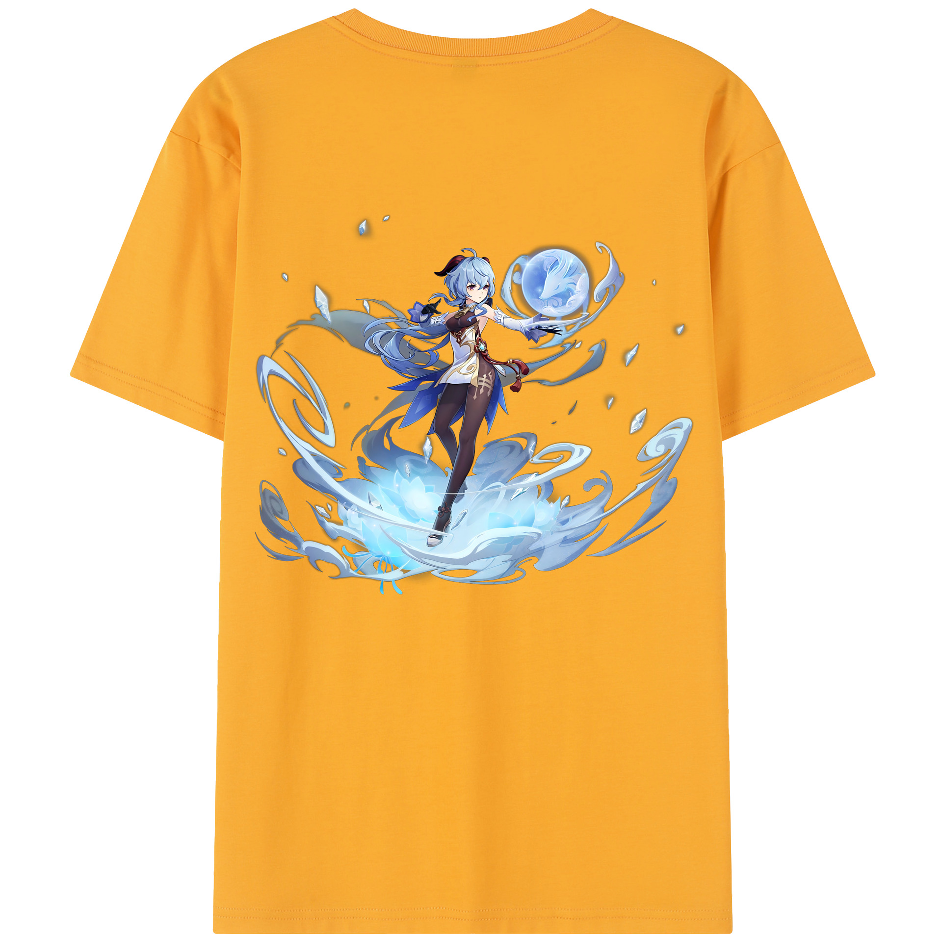 げんし神 甘雨 かんう genshin Ganyu 綿100％半袖Tシャツ（背面プリント）