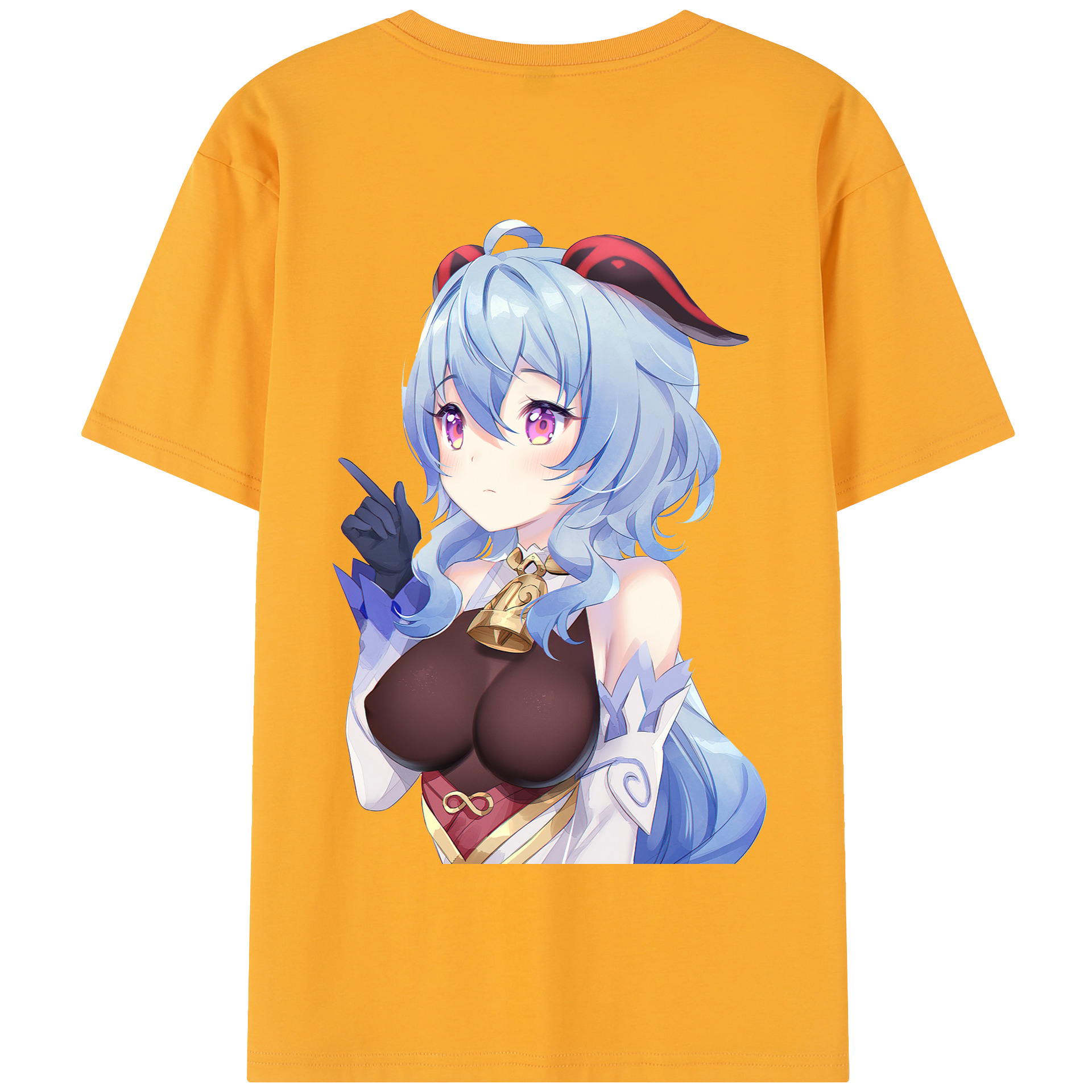 げんし神 甘雨 かんう genshin Ganyu 綿100％半袖Tシャツ（背面プリント）