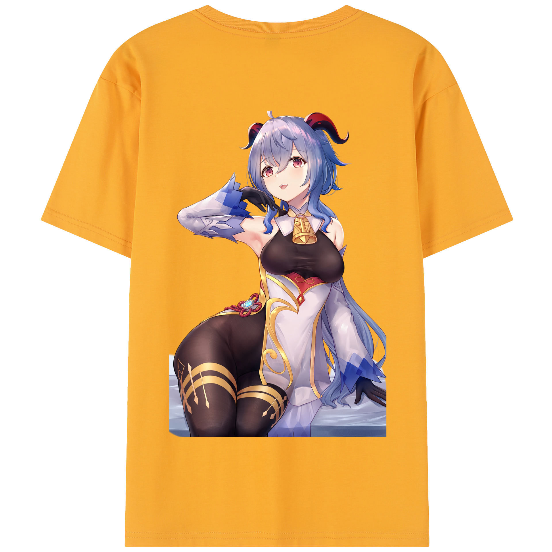 げんし神 甘雨 かんう genshin Ganyu 綿100％半袖Tシャツ（背面プリント）