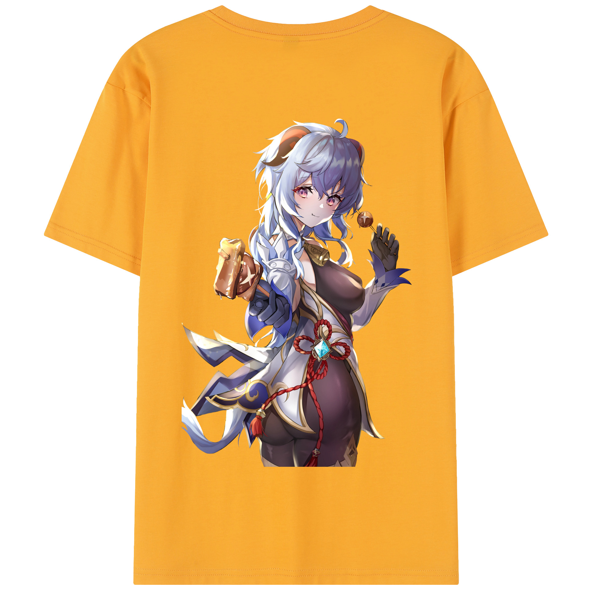げんし神 甘雨 かんう genshin Ganyu 綿100％半袖Tシャツ（背面プリント）
