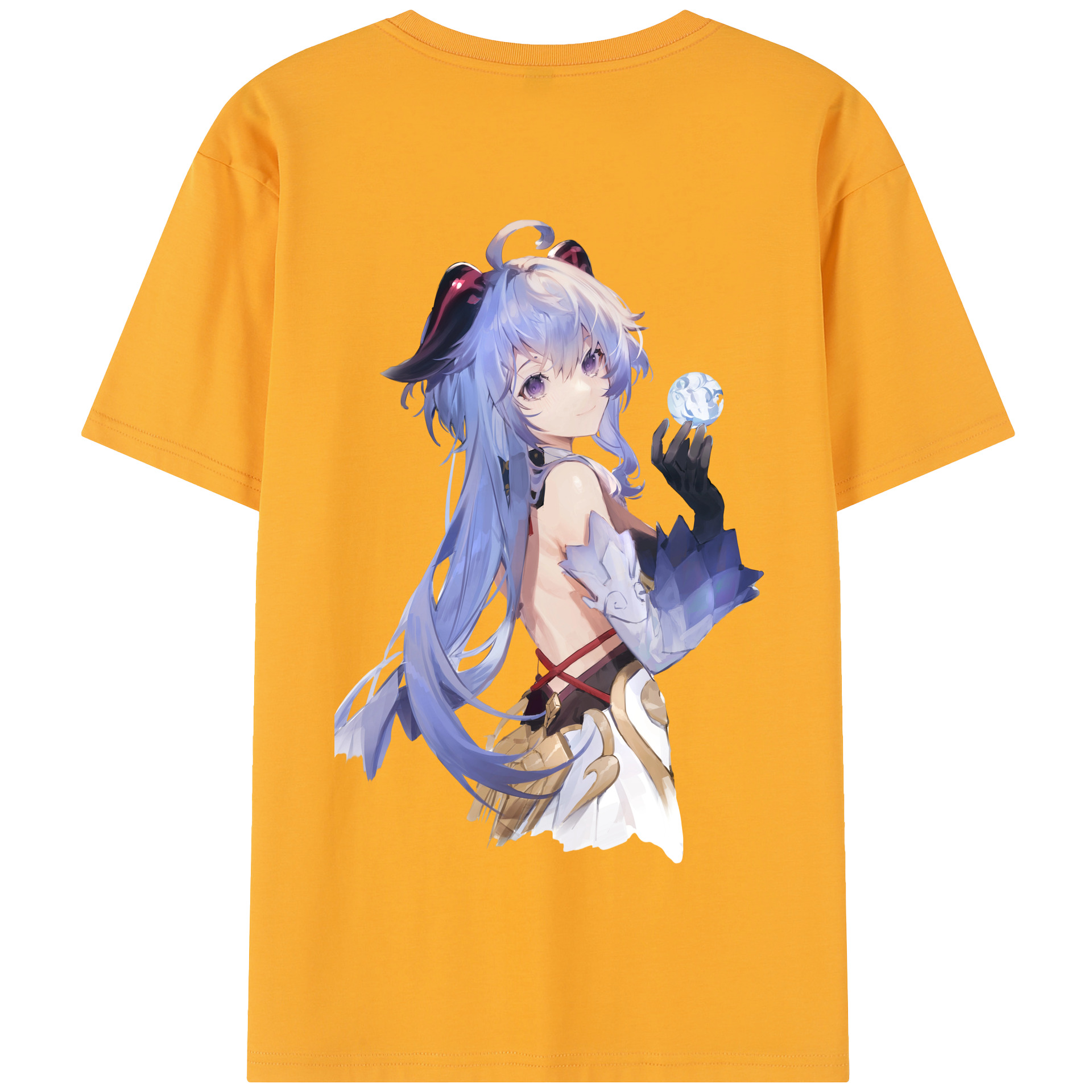 げんし神 甘雨 かんう genshin Ganyu 綿100％半袖Tシャツ（背面プリント）