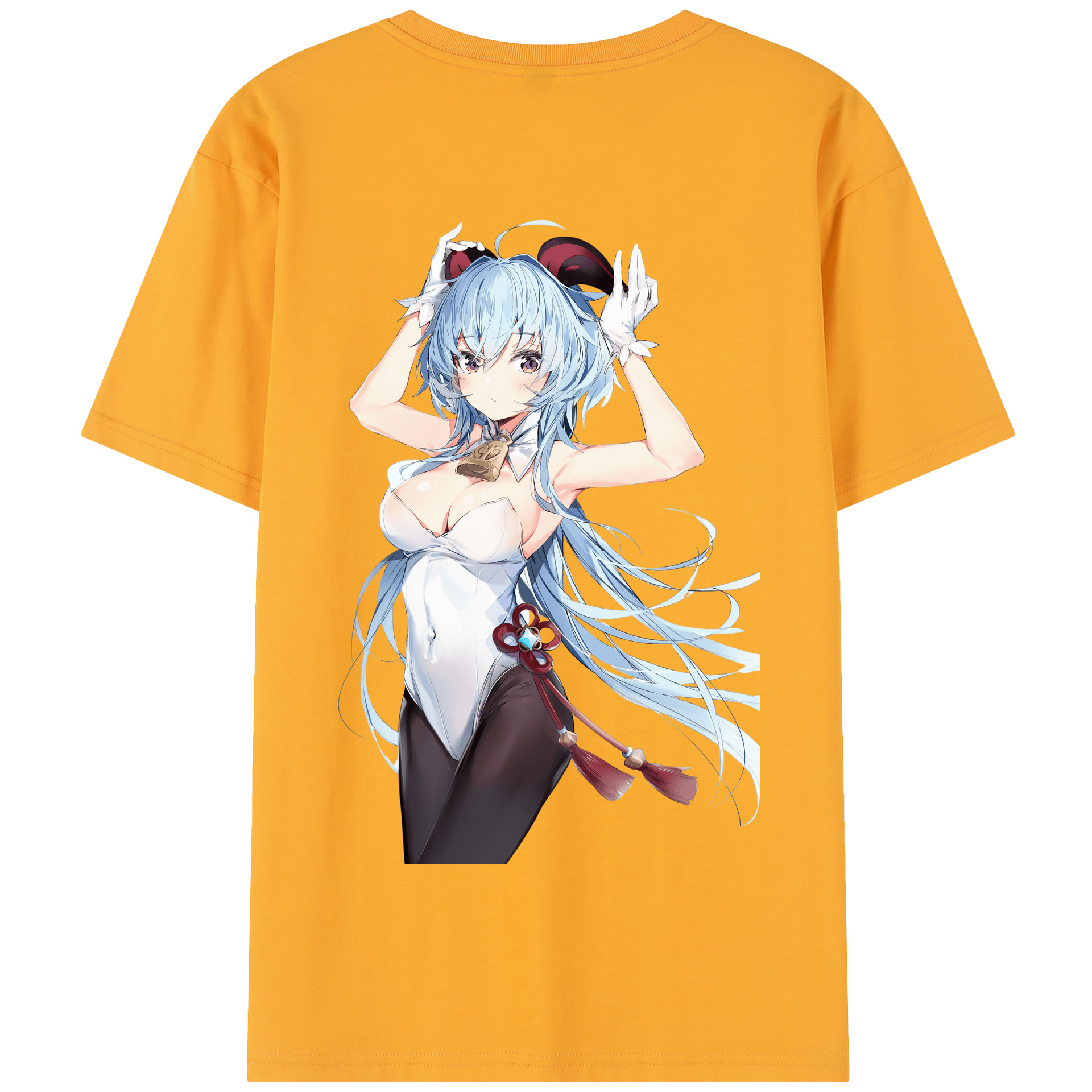 げんし神 甘雨 かんう genshin Ganyu 綿100％半袖Tシャツ（背面プリント）