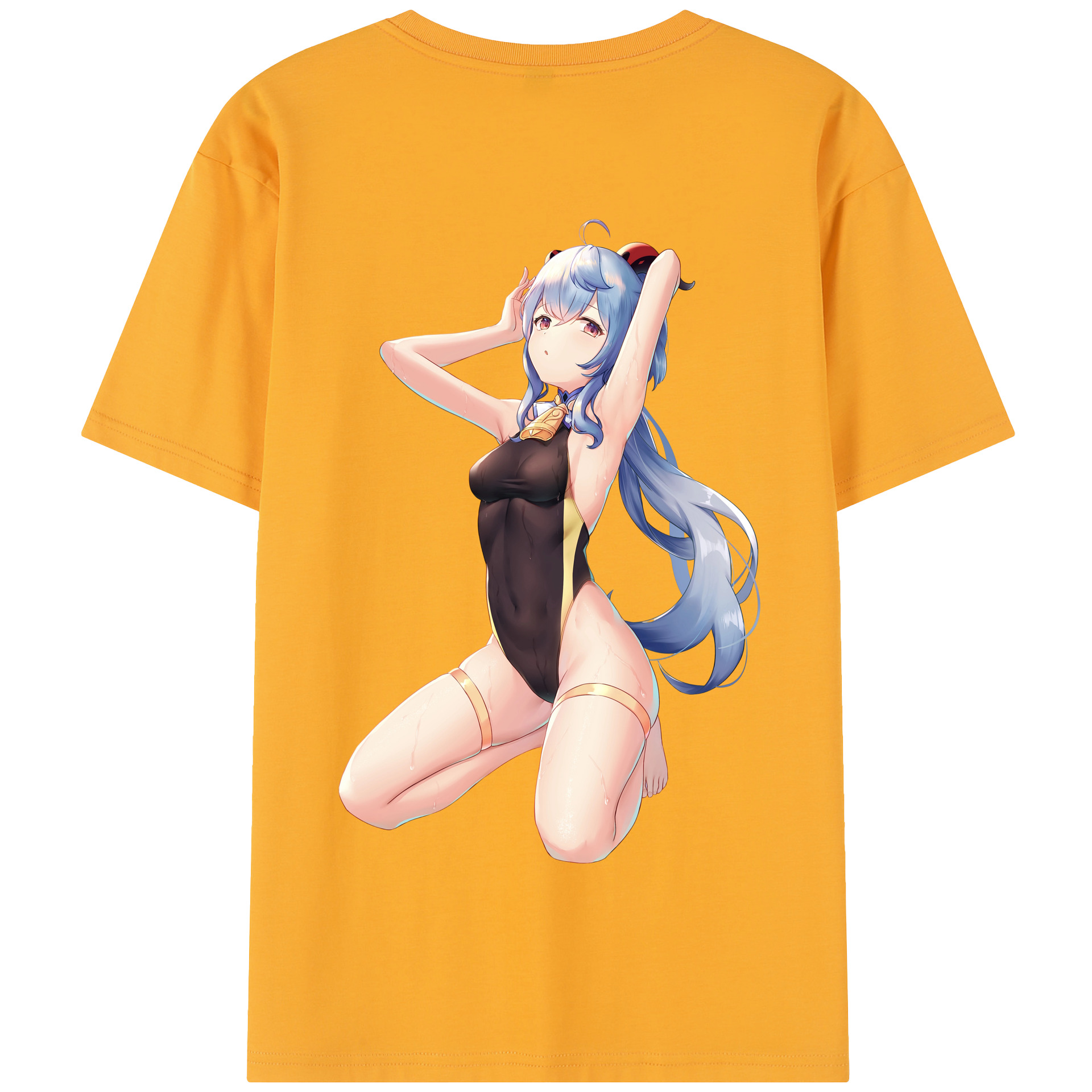 げんし神 甘雨 かんう genshin Ganyu 綿100％半袖Tシャツ（背面プリント）