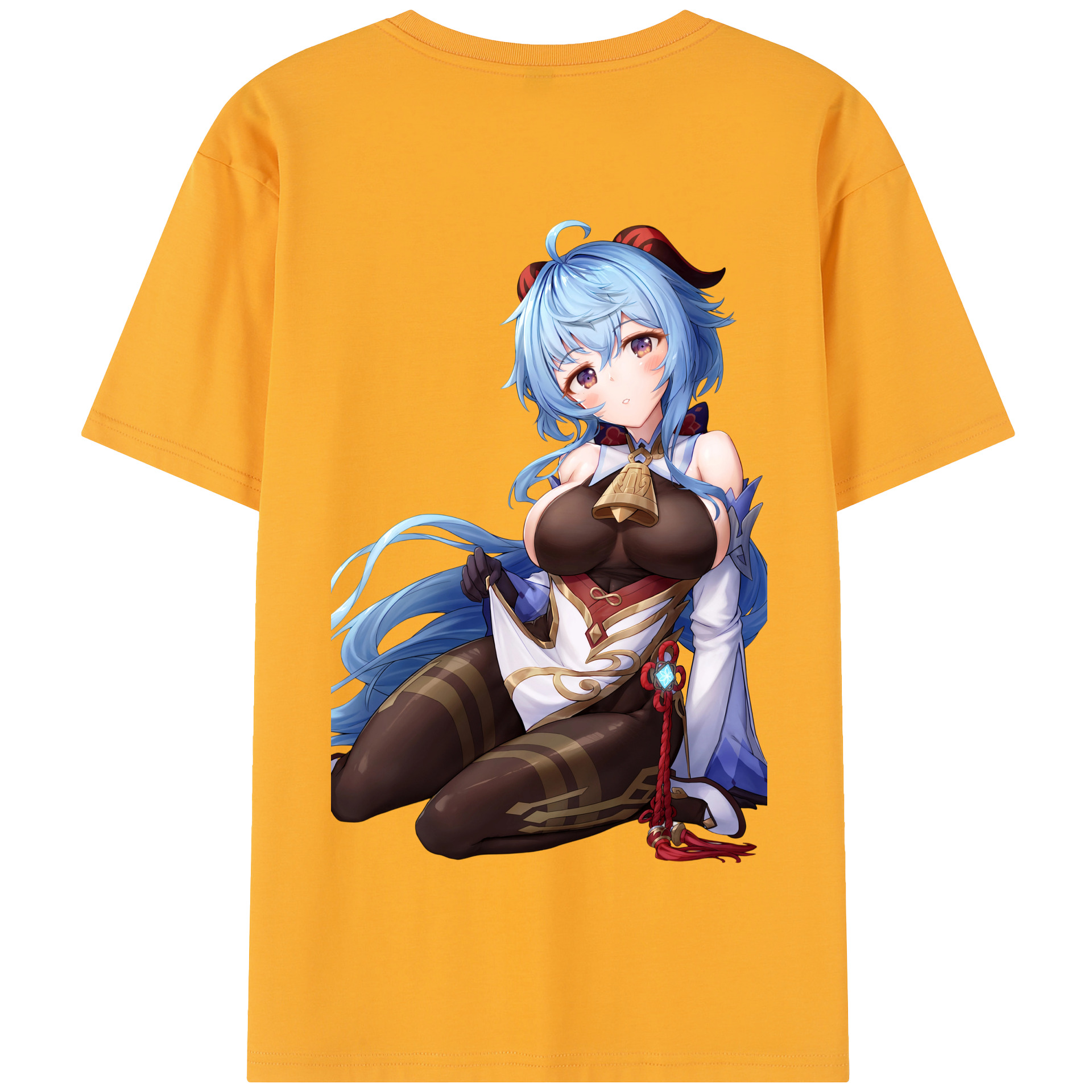 げんし神 甘雨 かんう genshin Ganyu 綿100％半袖Tシャツ（背面プリント）