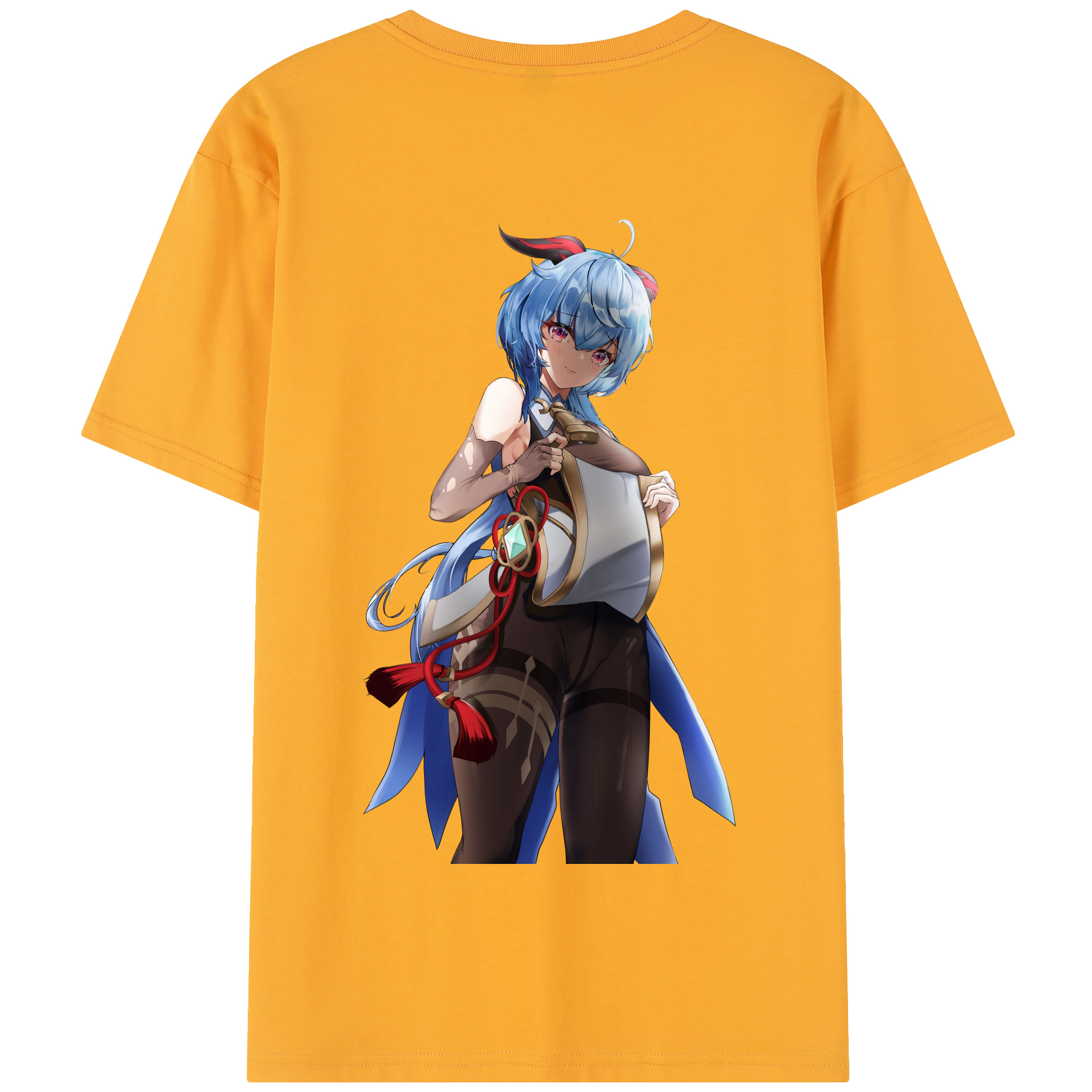 げんし神 甘雨 かんう genshin Ganyu 綿100％半袖Tシャツ（背面プリント）