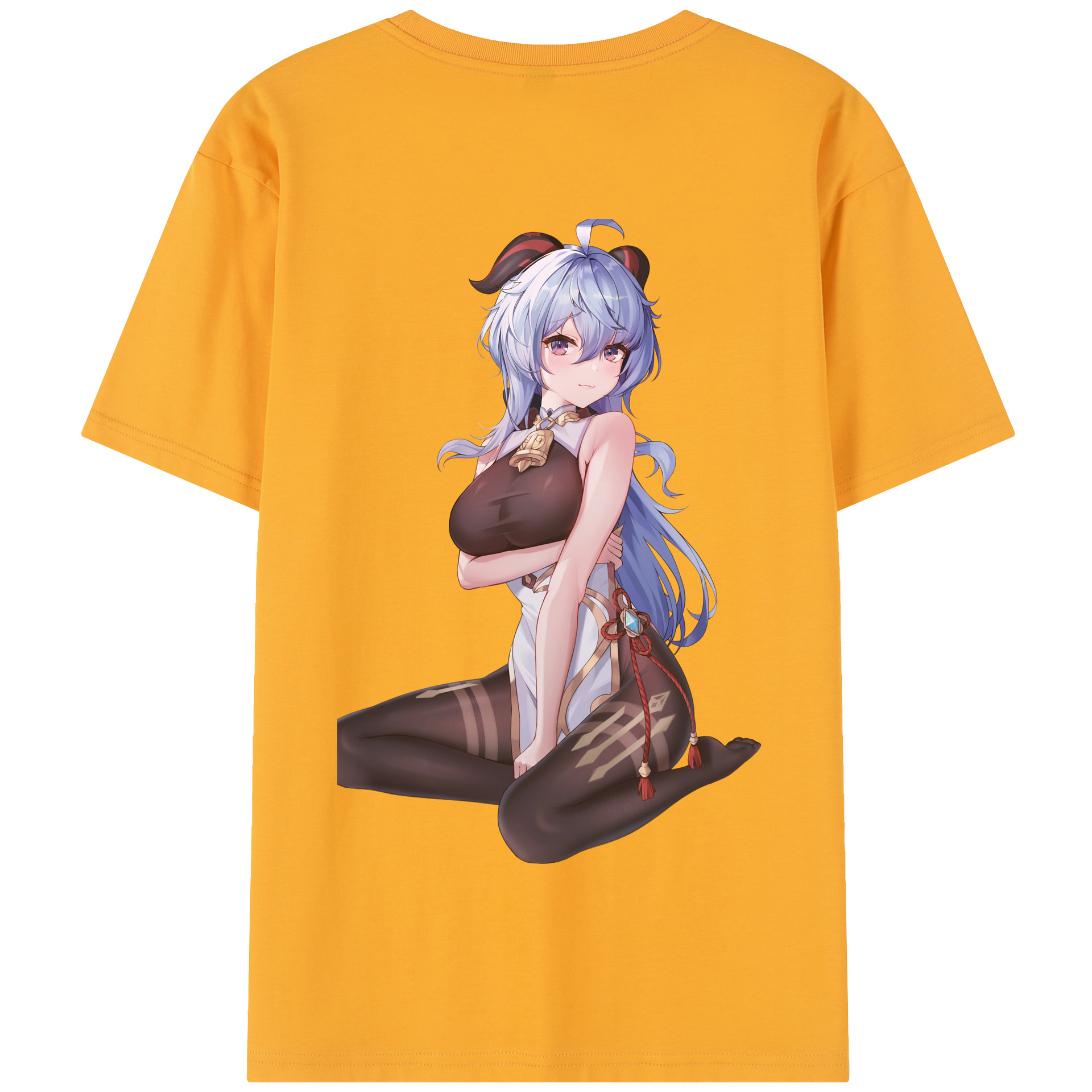 げんし神 甘雨 かんう genshin Ganyu 綿100％半袖Tシャツ（背面プリント）