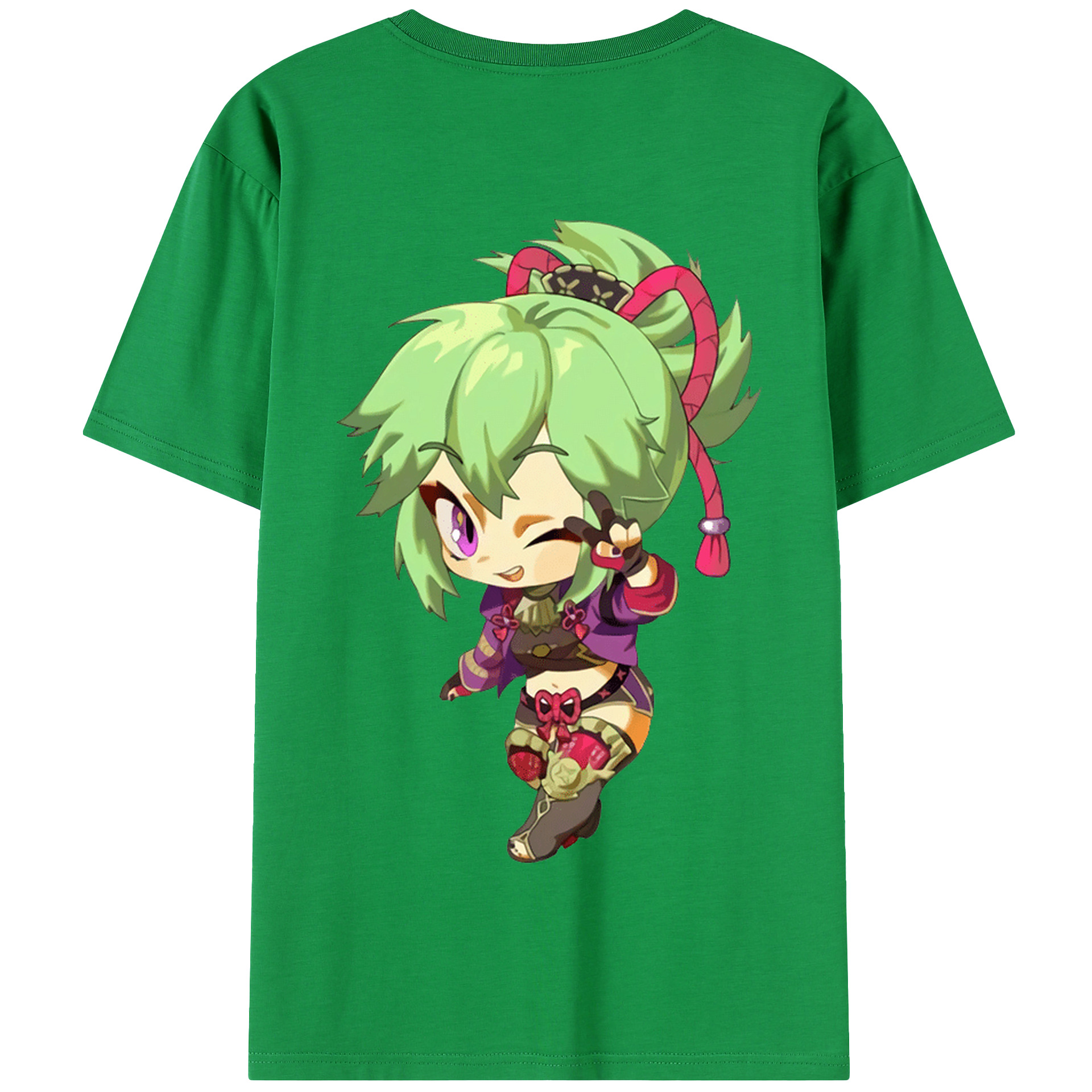 げんし神  久岐忍 くき しのぶ genshin Kuki Shinobu 綿100％半袖Tシャツ（背面プリント）