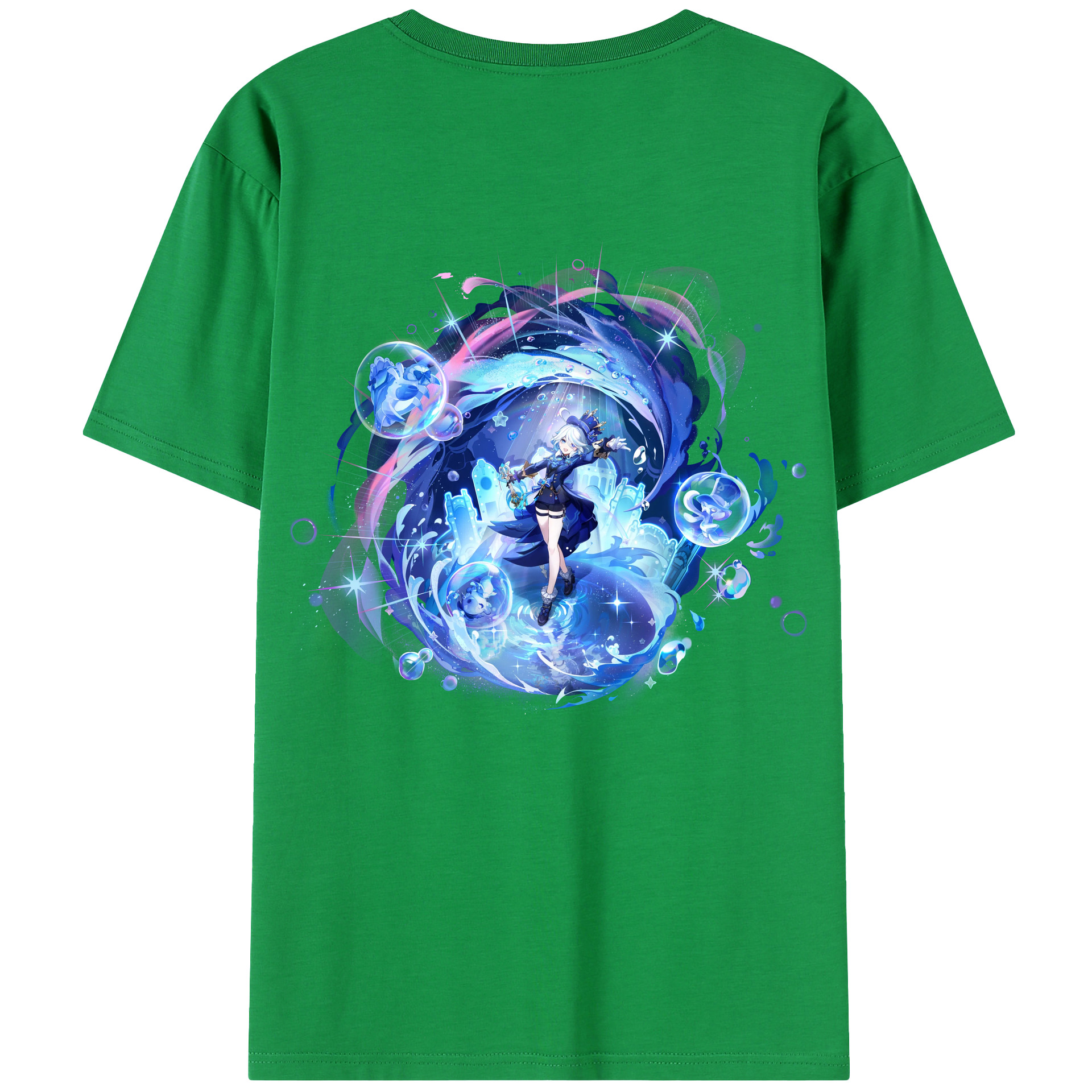 げんし神 フリーナ genshin Furina 綿100％半袖Tシャツ（背面プリント）