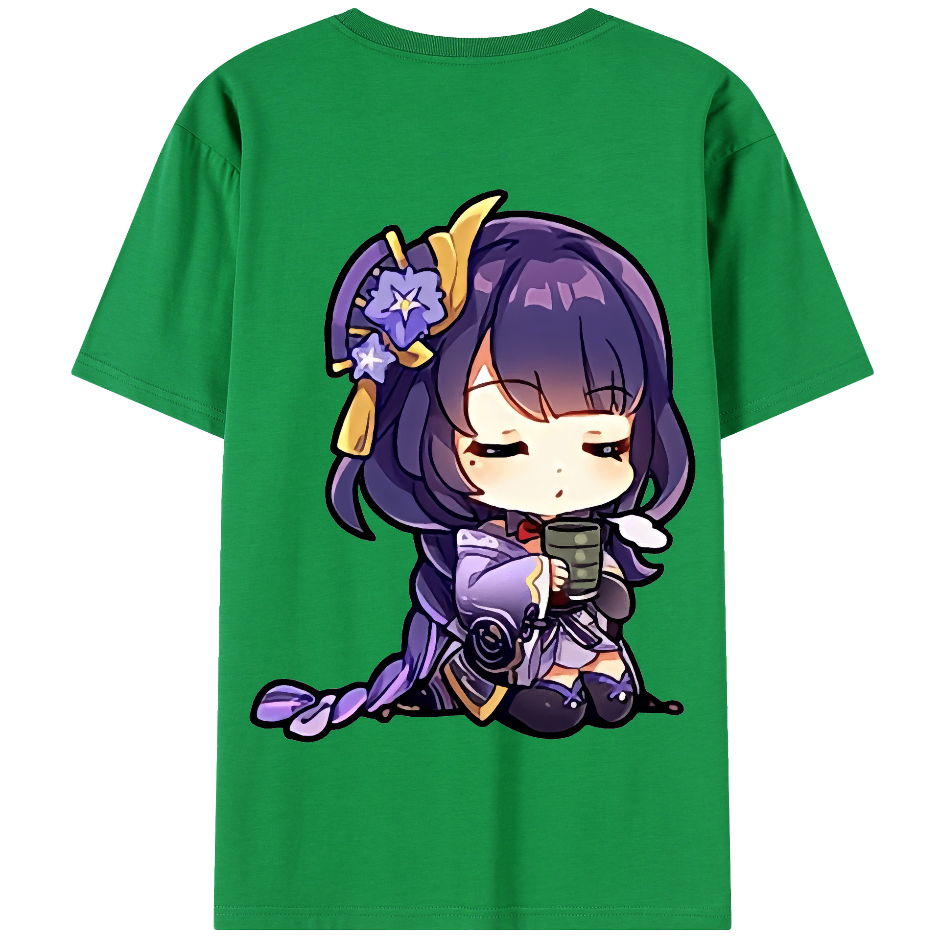 げんし神 雷電将軍 らいでんしょうぐん genshin Raiden Shogun 綿100％半袖Tシャツ（背面プリント）