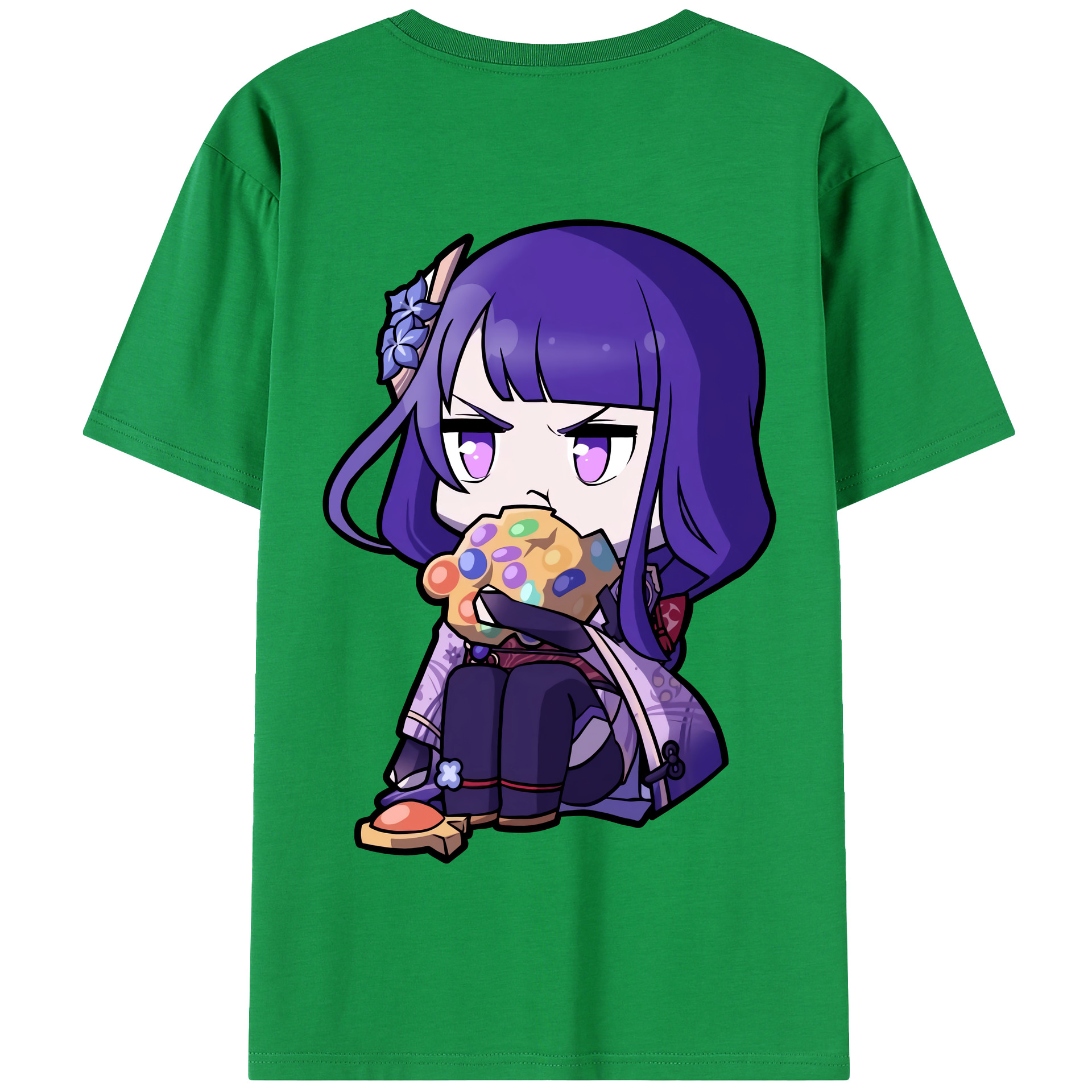 げんし神 雷電将軍 らいでんしょうぐん genshin Raiden Shogun 綿100％半袖Tシャツ（背面プリント）