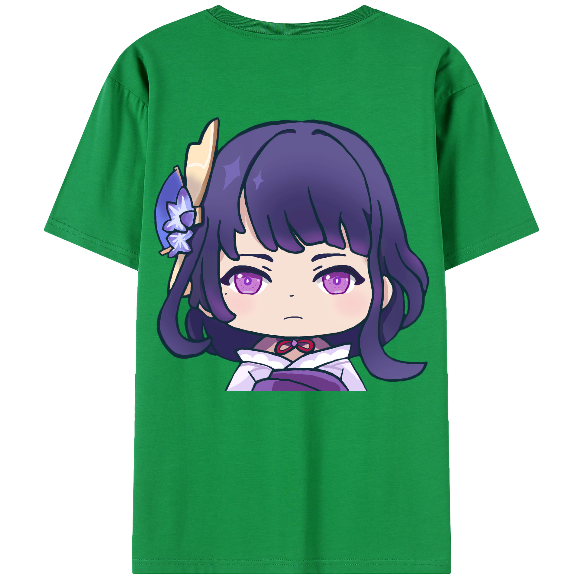 げんし神 雷電将軍 らいでんしょうぐん genshin Raiden Shogun 綿100％半袖Tシャツ（背面プリント）