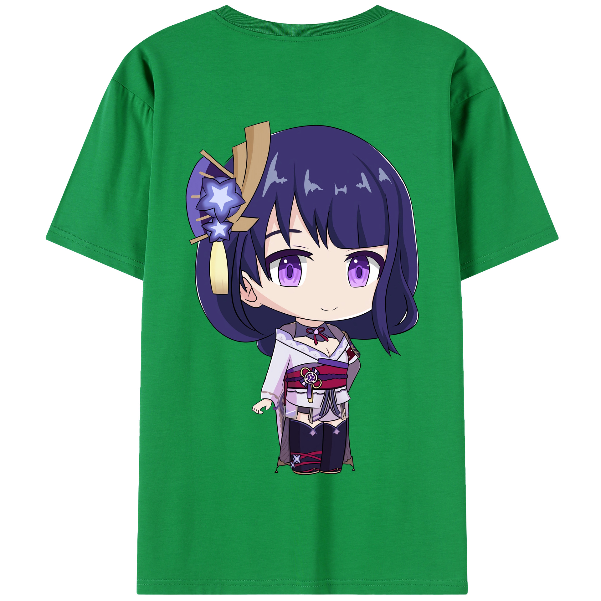 げんし神 雷電将軍 らいでんしょうぐん genshin Raiden Shogun 綿100％半袖Tシャツ（背面プリント）