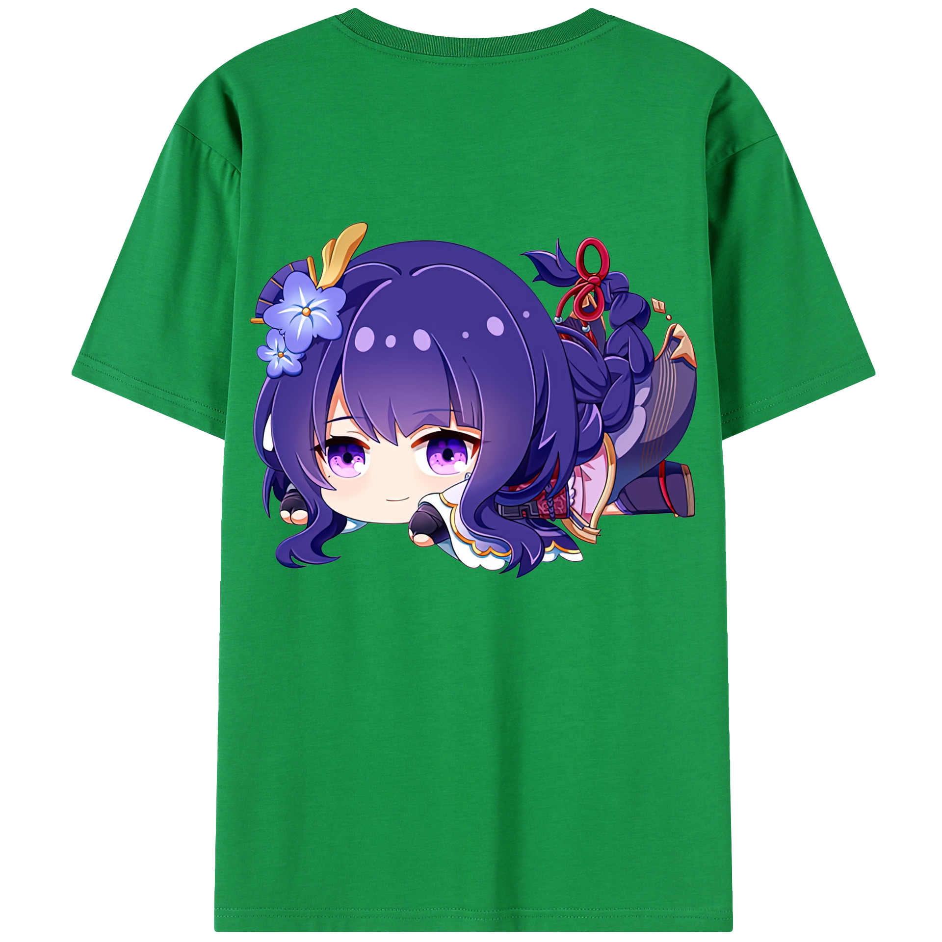 げんし神 雷電将軍 らいでんしょうぐん genshin Raiden Shogun 綿100％半袖Tシャツ（背面プリント）