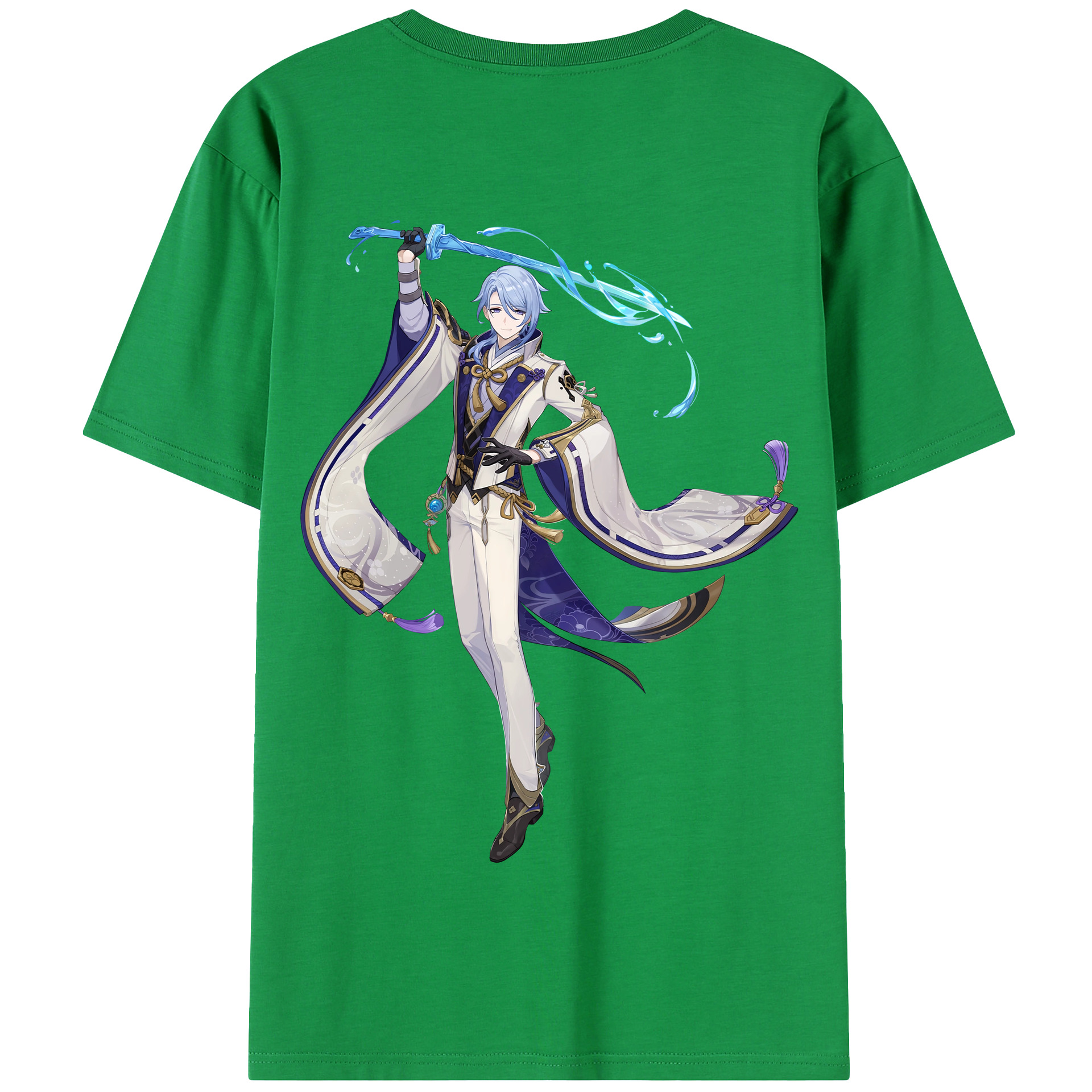 げんし神 神里綾人 かみさとあやと genshin Kamisato Ayato 綿100％半袖Tシャツ（背面プリント）