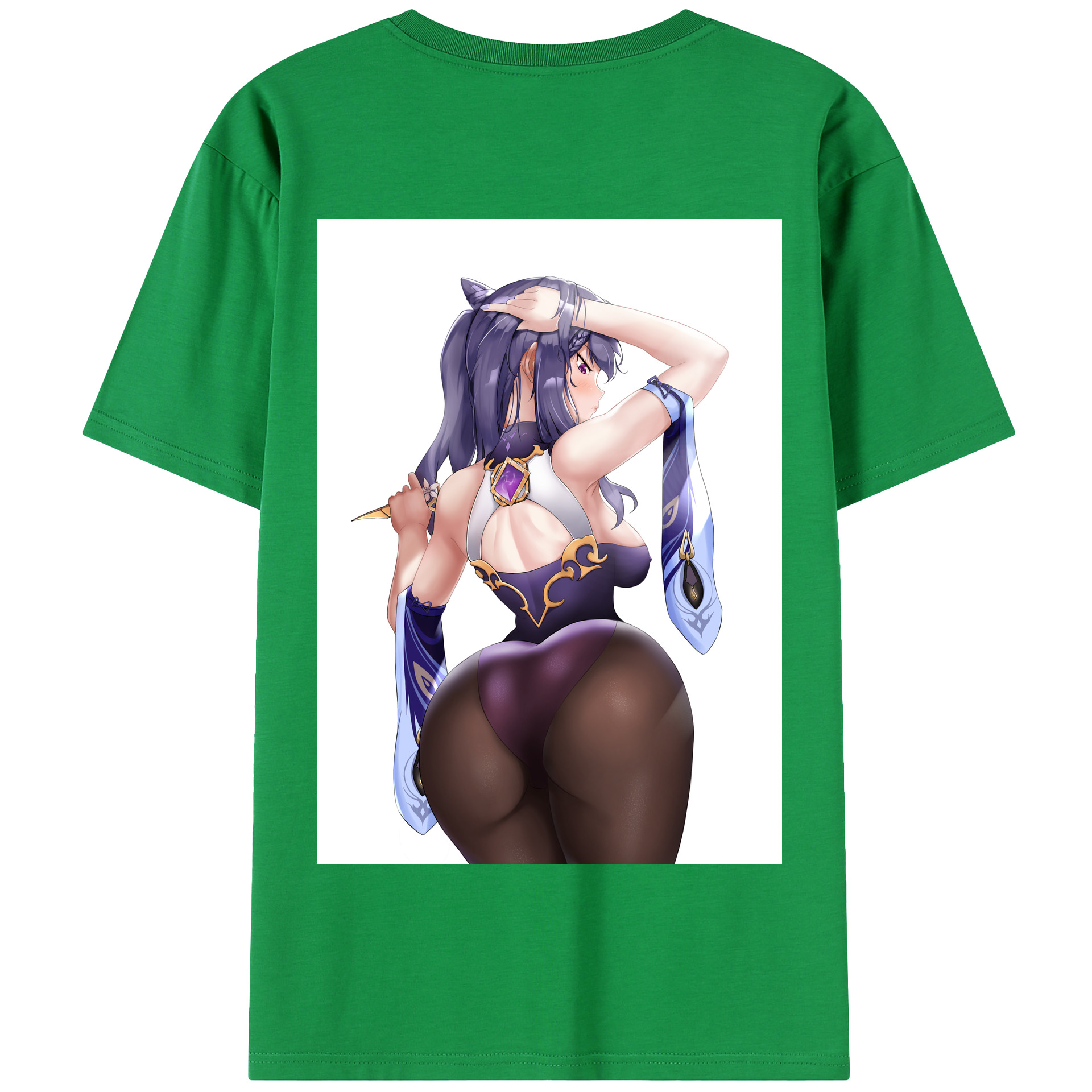げんし神 刻晴 こくせい genshin Kokusei 綿100％半袖Tシャツ（背面プリント）