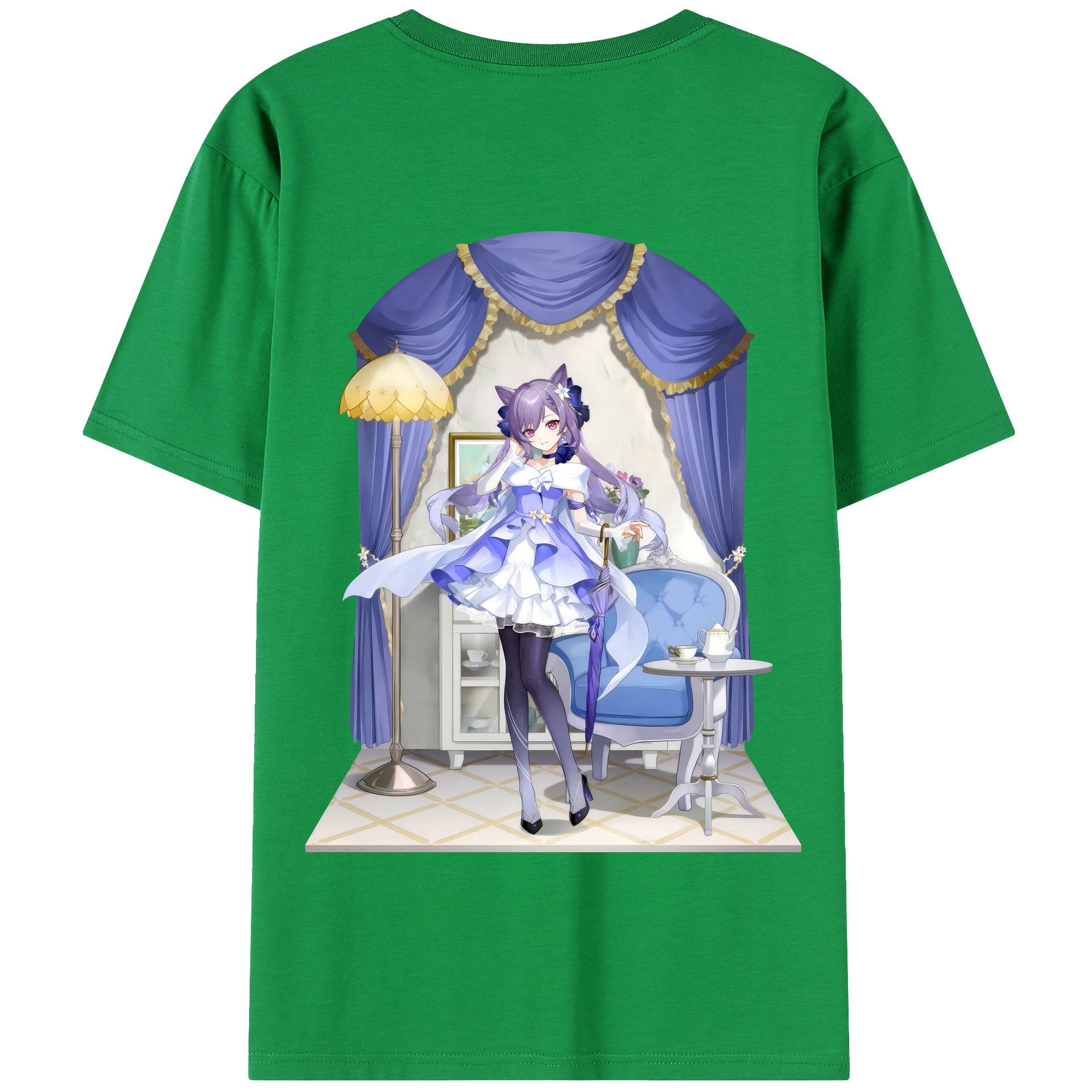 げんし神 刻晴 こくせい genshin Kokusei 綿100％半袖Tシャツ（背面プリント）