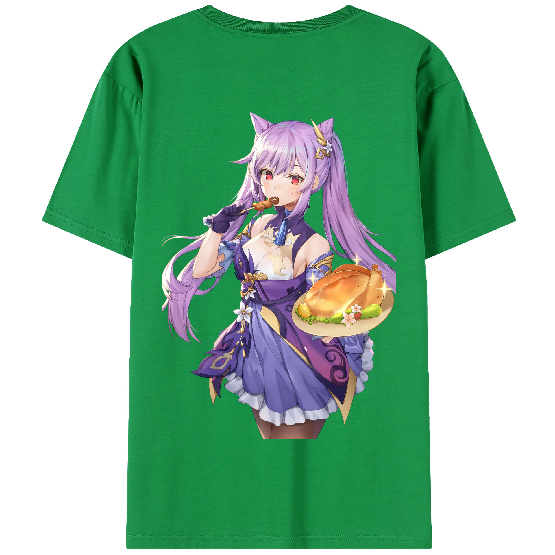 げんし神 刻晴 こくせい genshin Kokusei 綿100％半袖Tシャツ（背面プリント）
