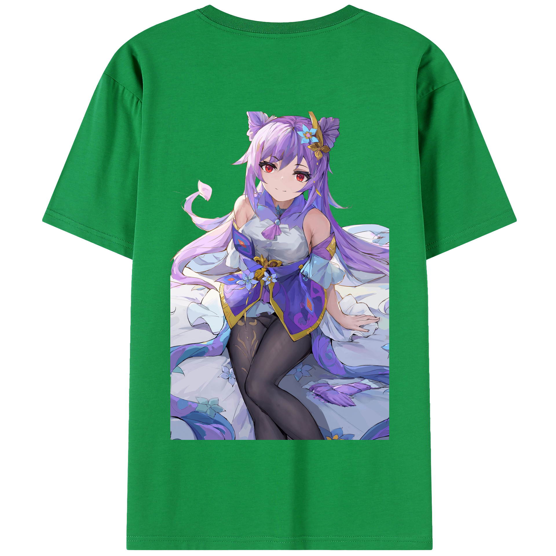げんし神 刻晴 こくせい genshin Kokusei 綿100％半袖Tシャツ（背面プリント）