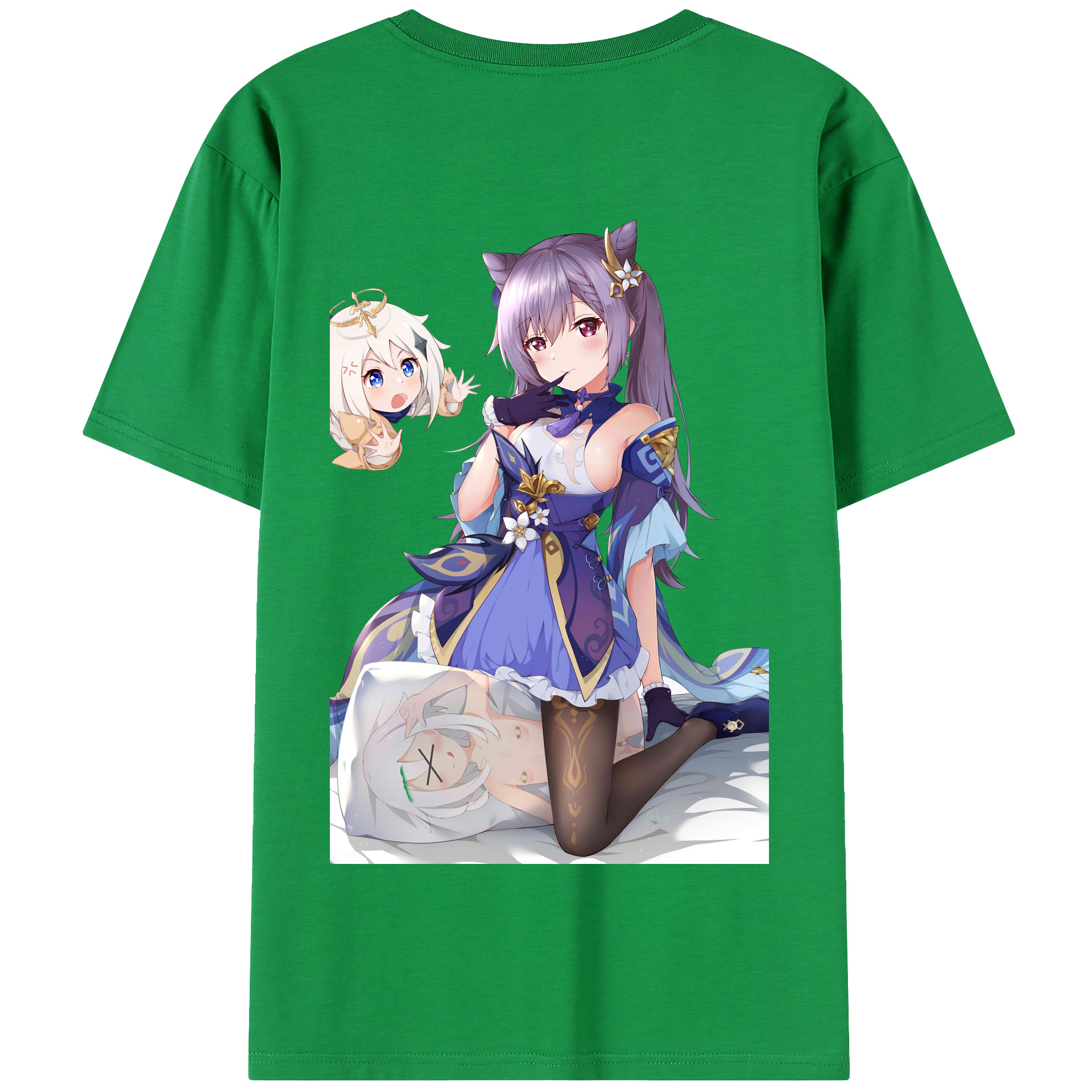 げんし神 刻晴 こくせい genshin Kokusei 綿100％半袖Tシャツ（背面プリント）