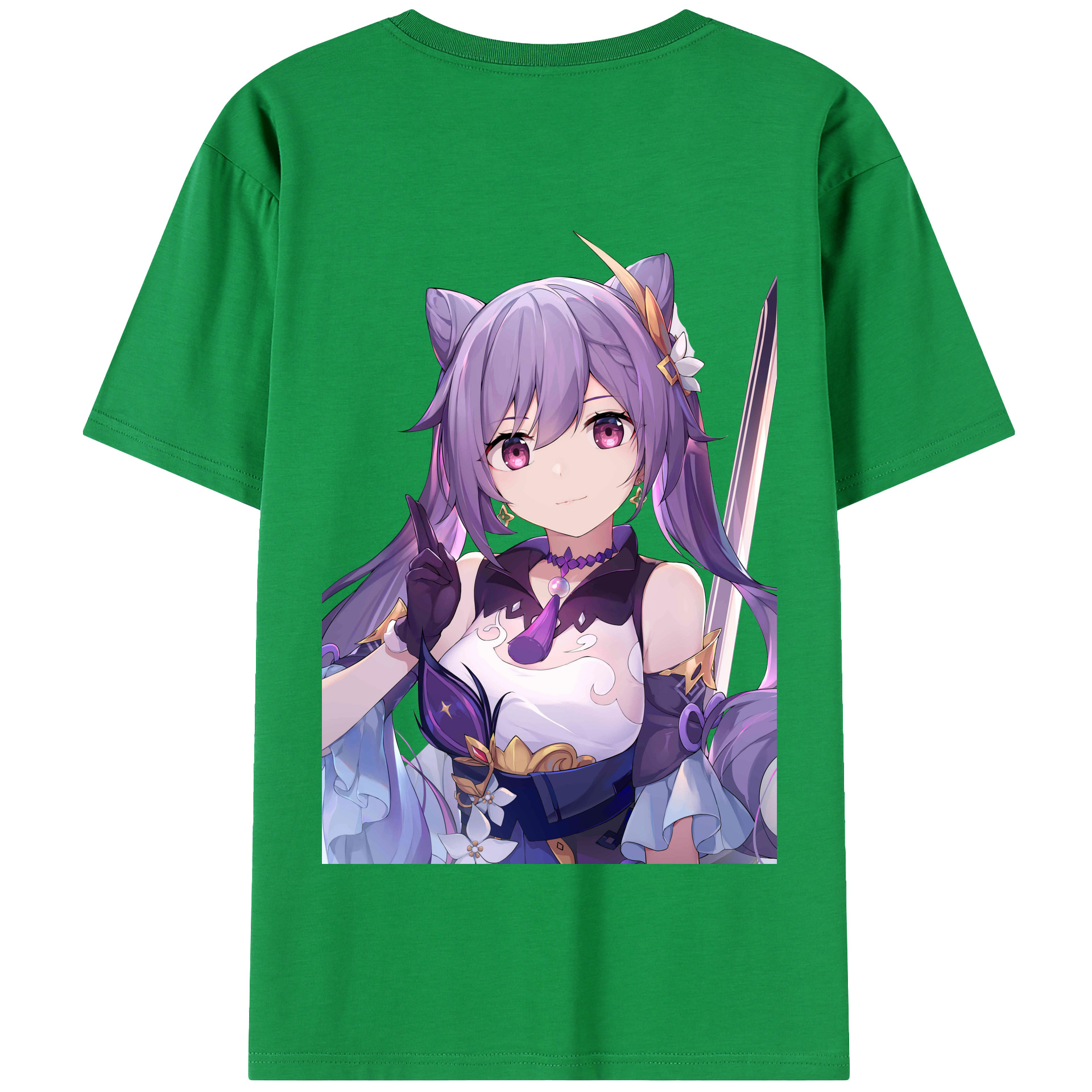 げんし神 刻晴 こくせい genshin Kokusei 綿100％半袖Tシャツ（背面プリント）