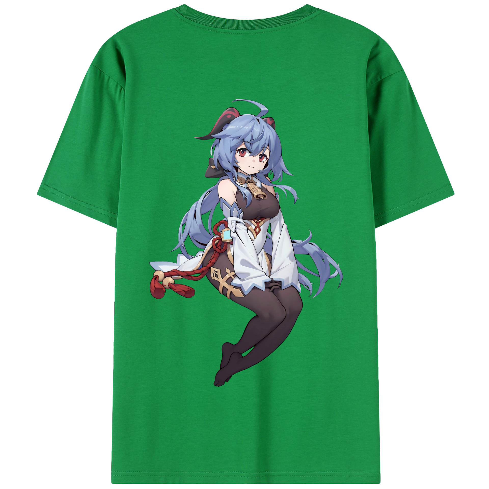 げんし神 甘雨 かんう genshin Ganyu 綿100％半袖Tシャツ（背面プリント）