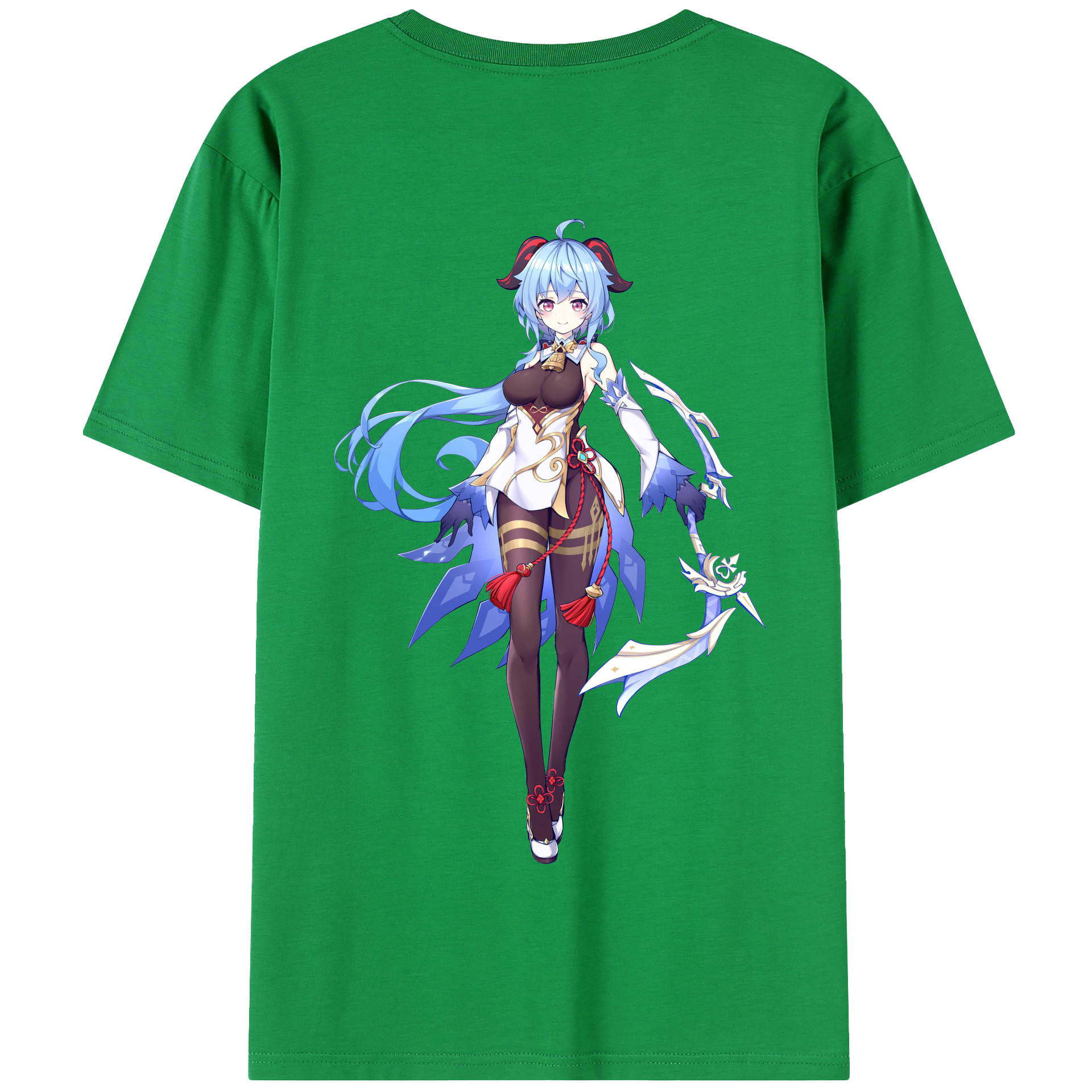 げんし神 甘雨 かんう genshin Ganyu 綿100％半袖Tシャツ（背面プリント）