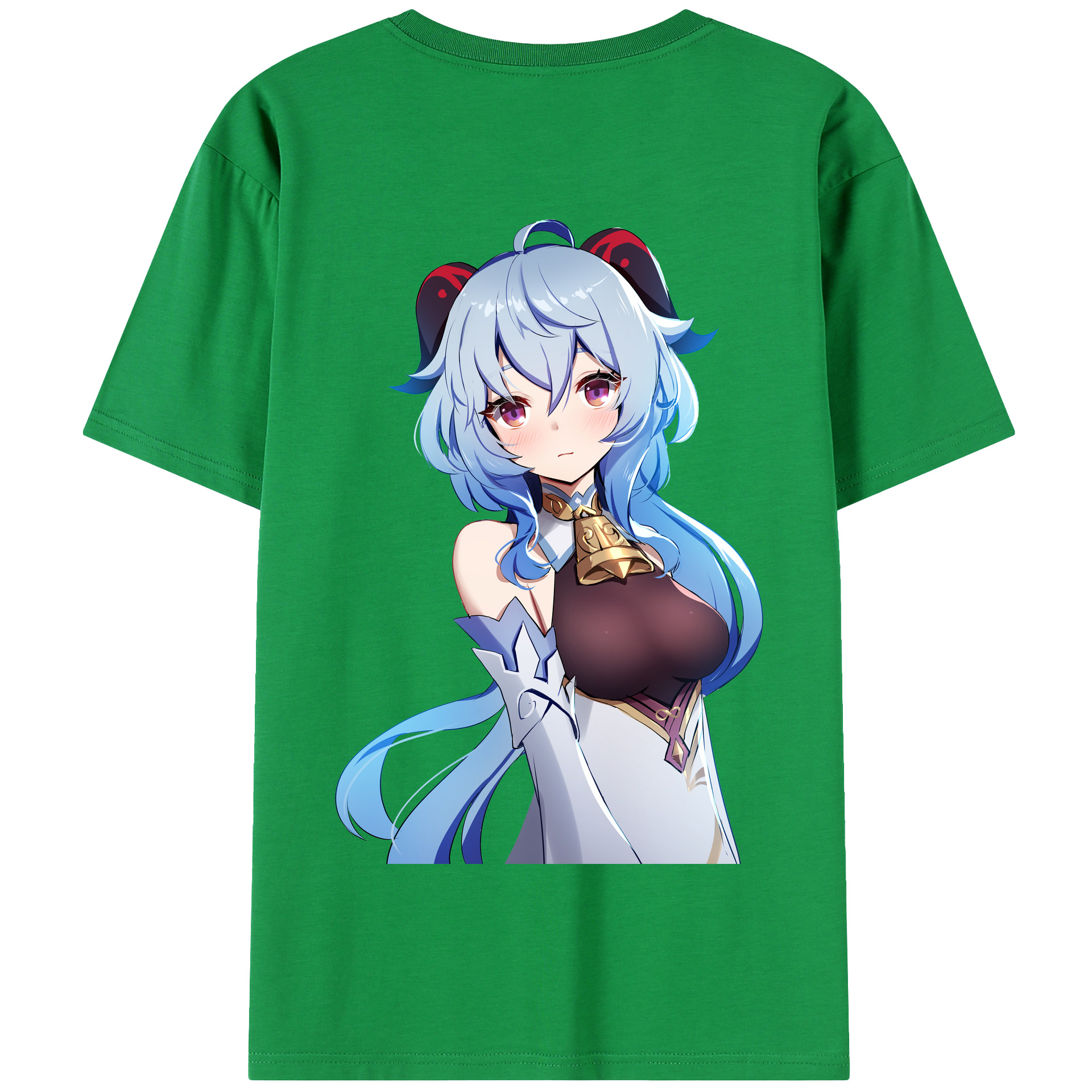 げんし神 甘雨 かんう genshin Ganyu 綿100％半袖Tシャツ（背面プリント）
