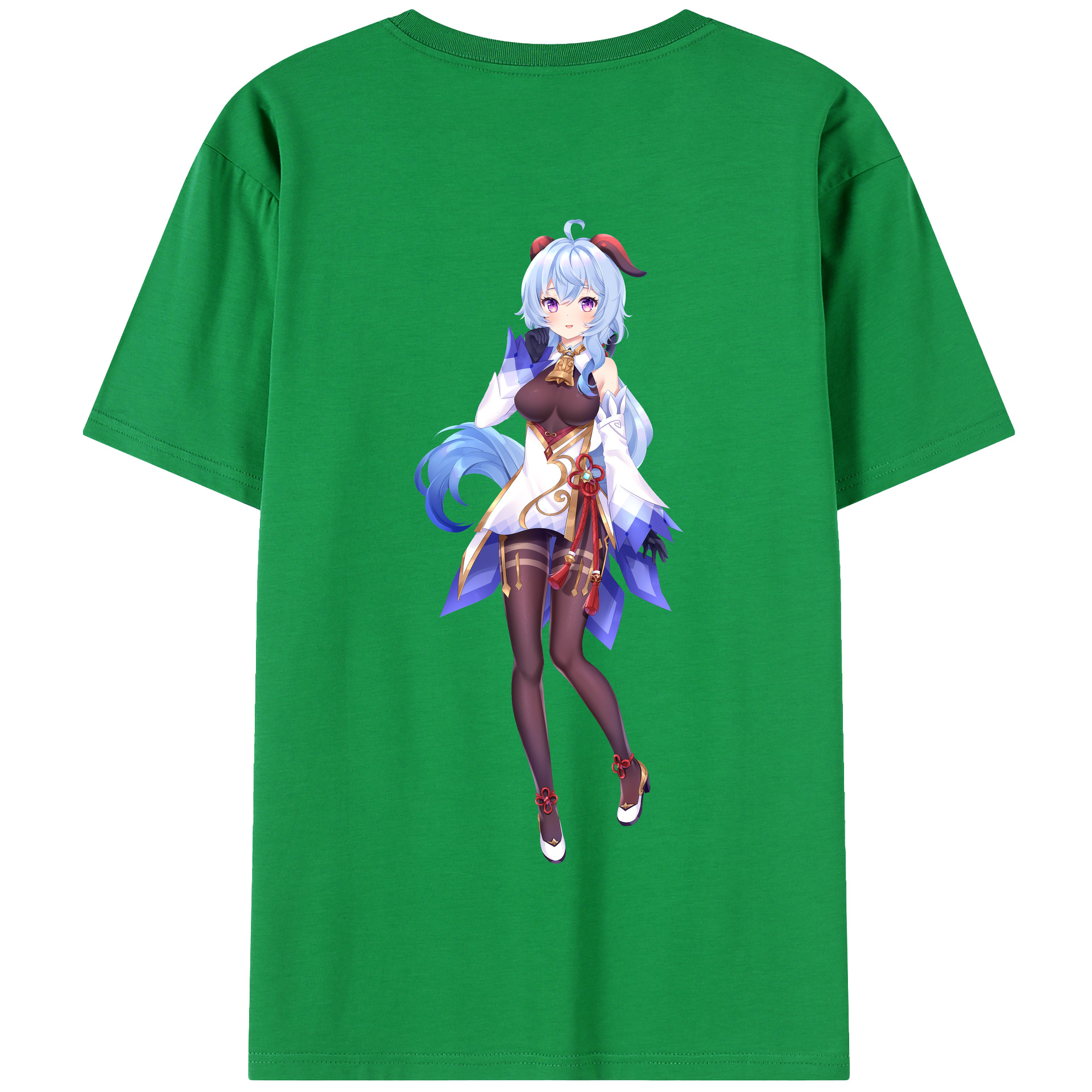 げんし神 甘雨 かんう genshin Ganyu 綿100％半袖Tシャツ（背面プリント）