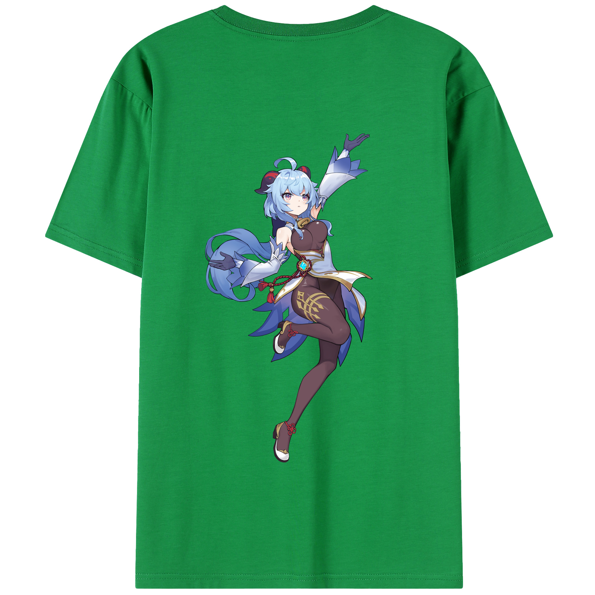 げんし神 甘雨 かんう genshin Ganyu 綿100％半袖Tシャツ（背面プリント）