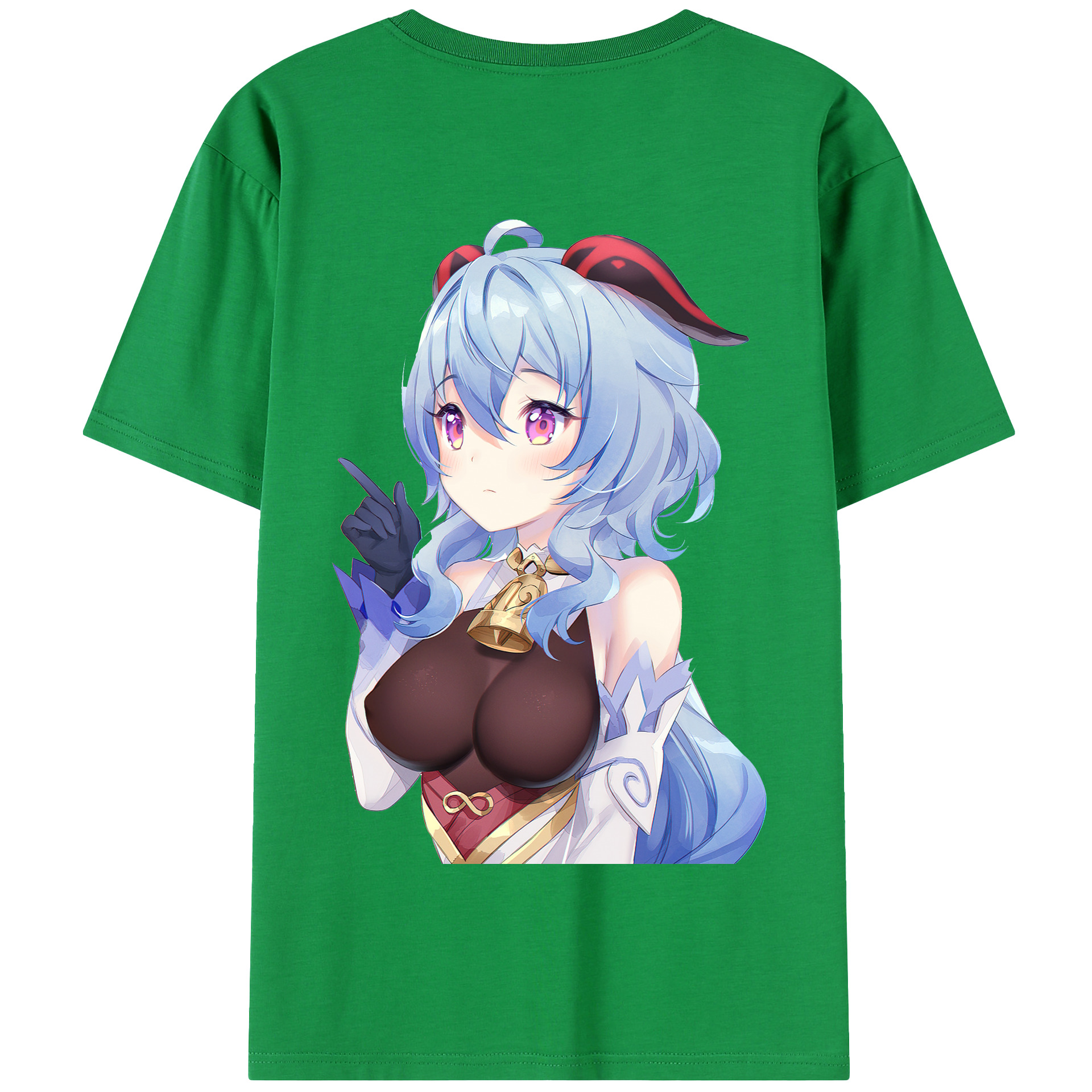 げんし神 甘雨 かんう genshin Ganyu 綿100％半袖Tシャツ（背面プリント）