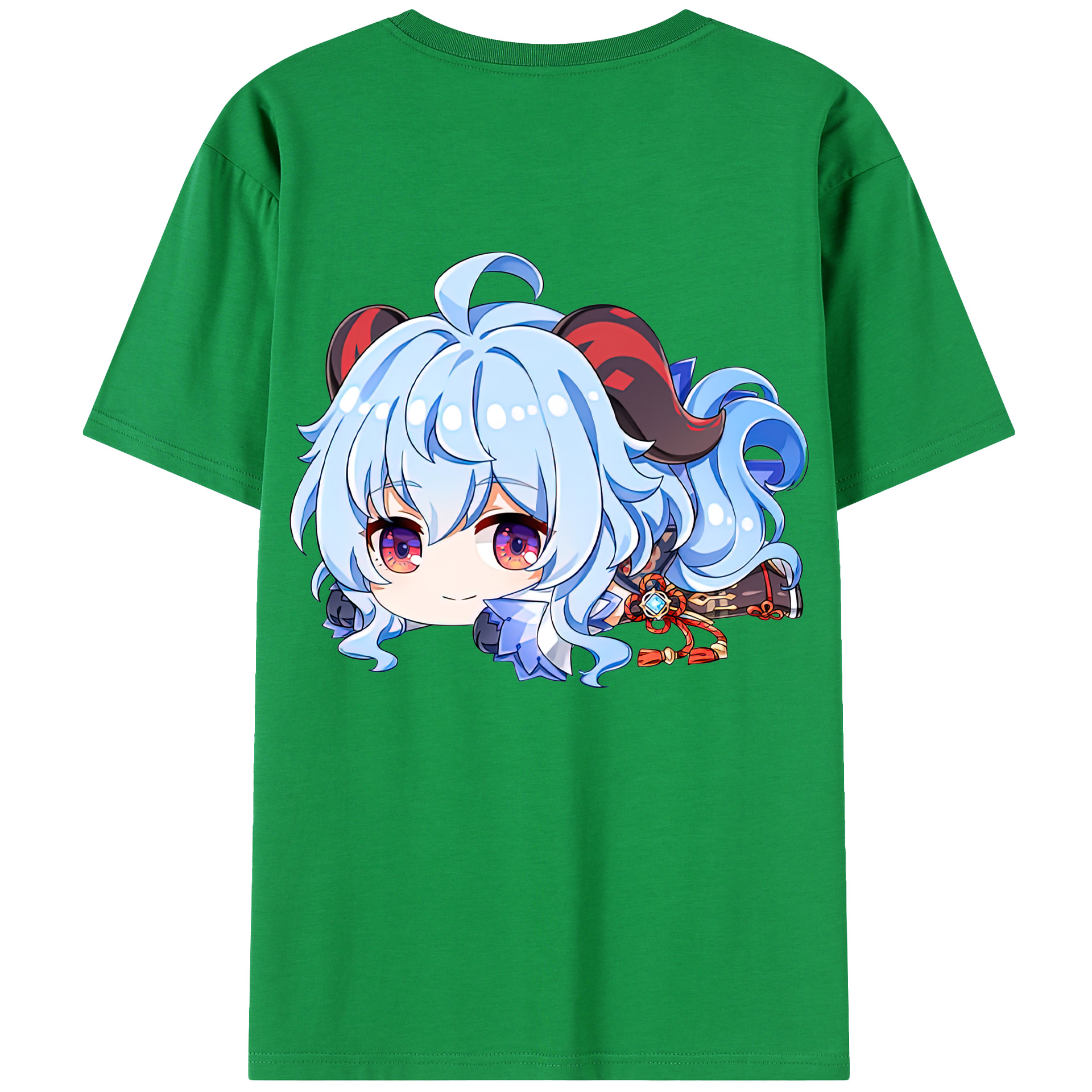 げんし神 甘雨 かんう genshin Ganyu 綿100％半袖Tシャツ（背面プリント）
