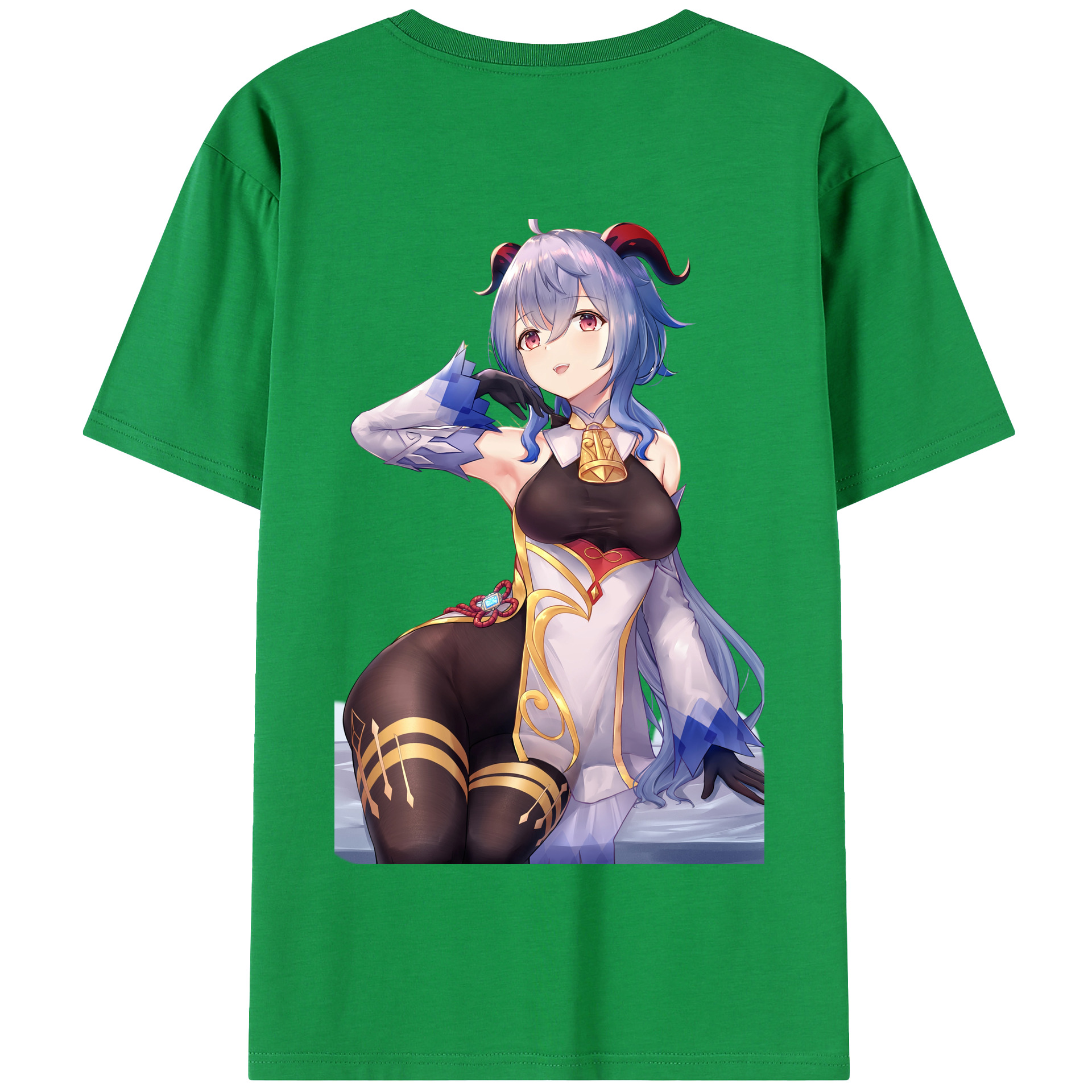 げんし神 甘雨 かんう genshin Ganyu 綿100％半袖Tシャツ（背面プリント）