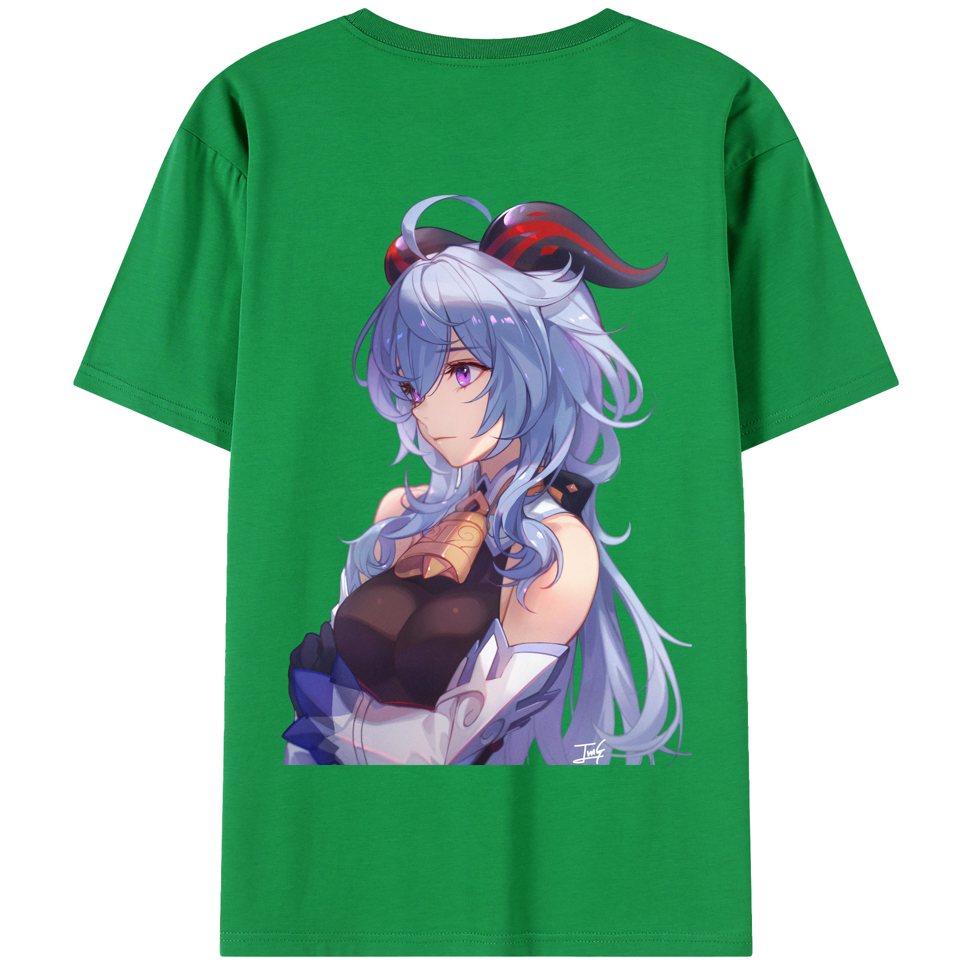 げんし神 甘雨 かんう genshin Ganyu 綿100％半袖Tシャツ（背面プリント）