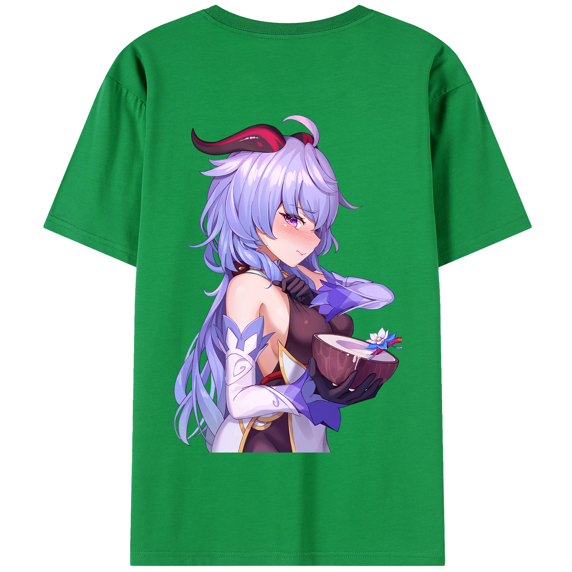 げんし神 甘雨 かんう genshin Ganyu 綿100％半袖Tシャツ（背面プリント）
