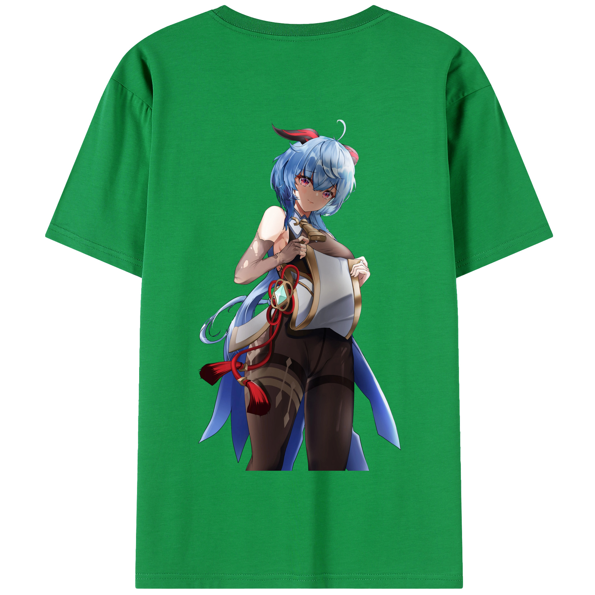 げんし神 甘雨 かんう genshin Ganyu 綿100％半袖Tシャツ（背面プリント）