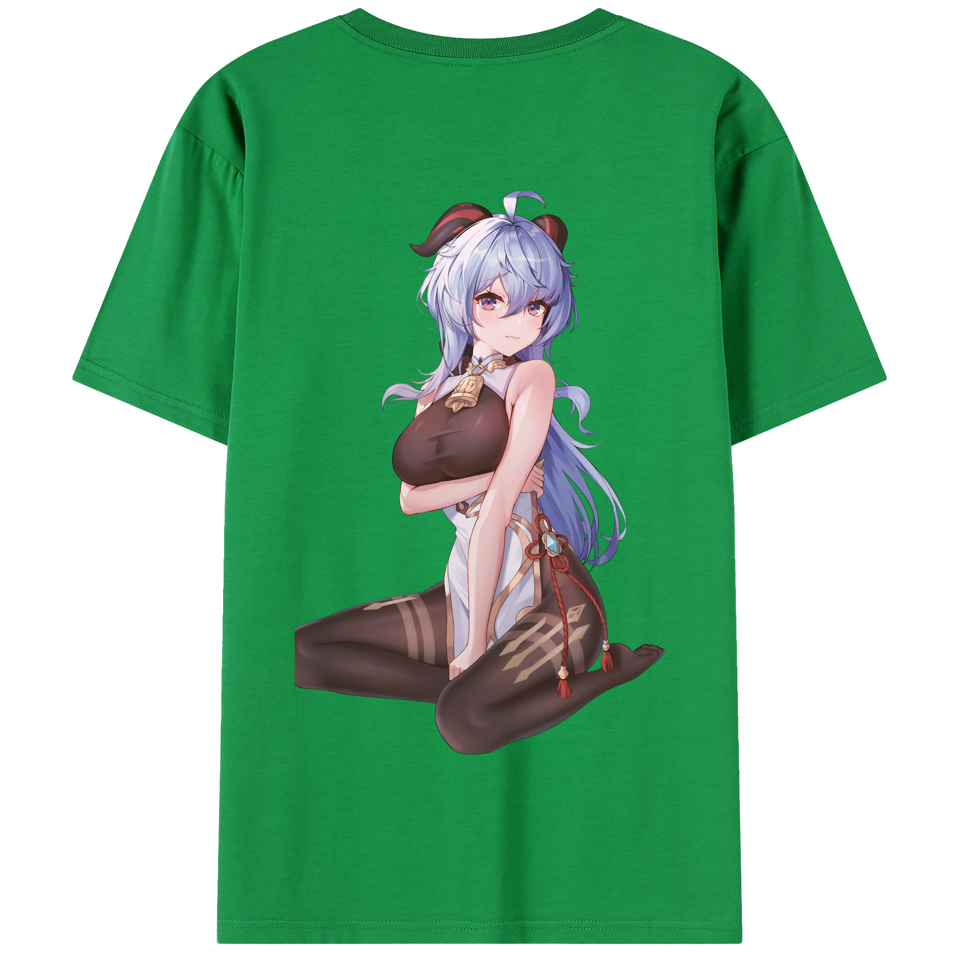 げんし神 甘雨 かんう genshin Ganyu 綿100％半袖Tシャツ（背面プリント）