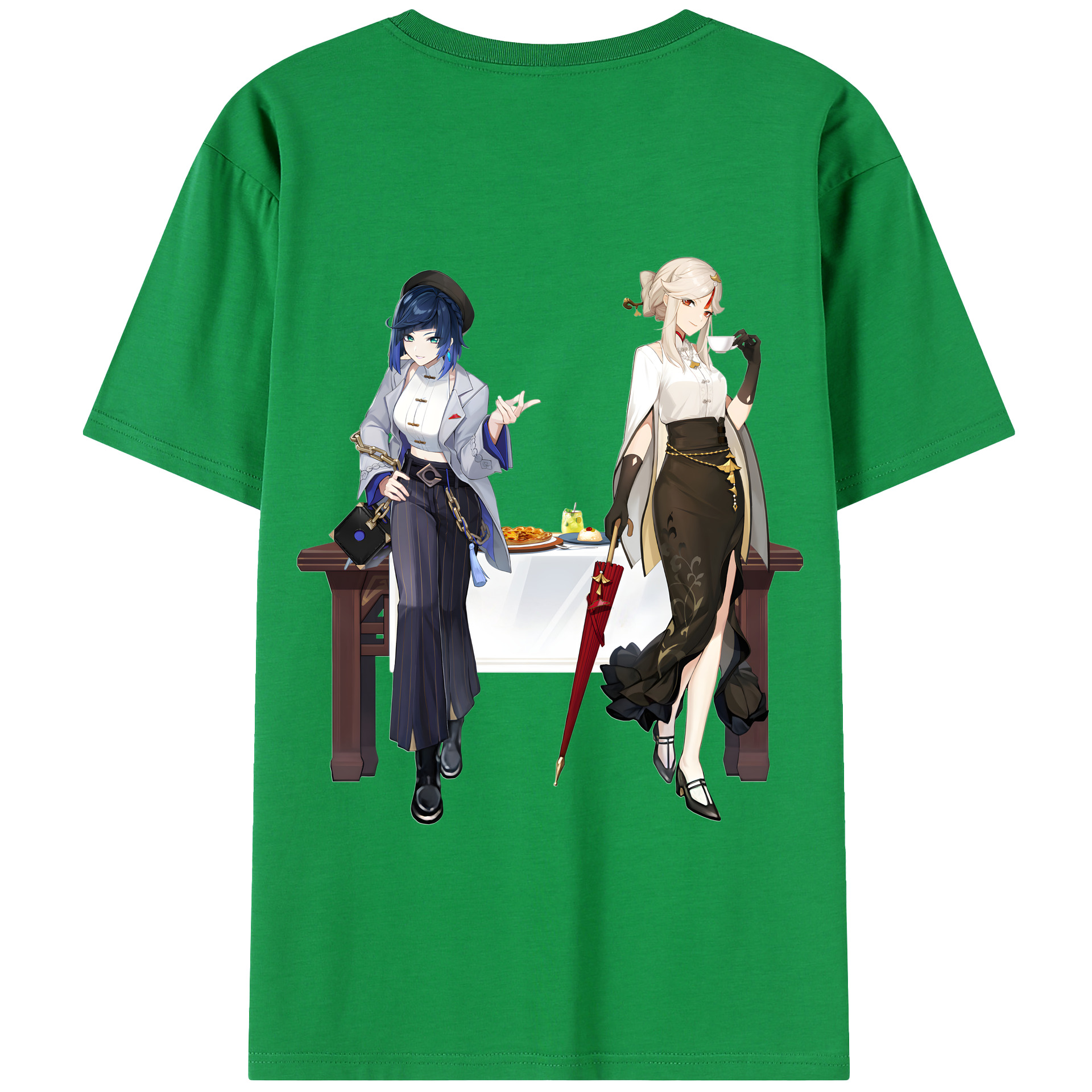 げんし神 夜兰 やらん genshin Yaran 綿100％半袖Tシャツ（背面プリント）