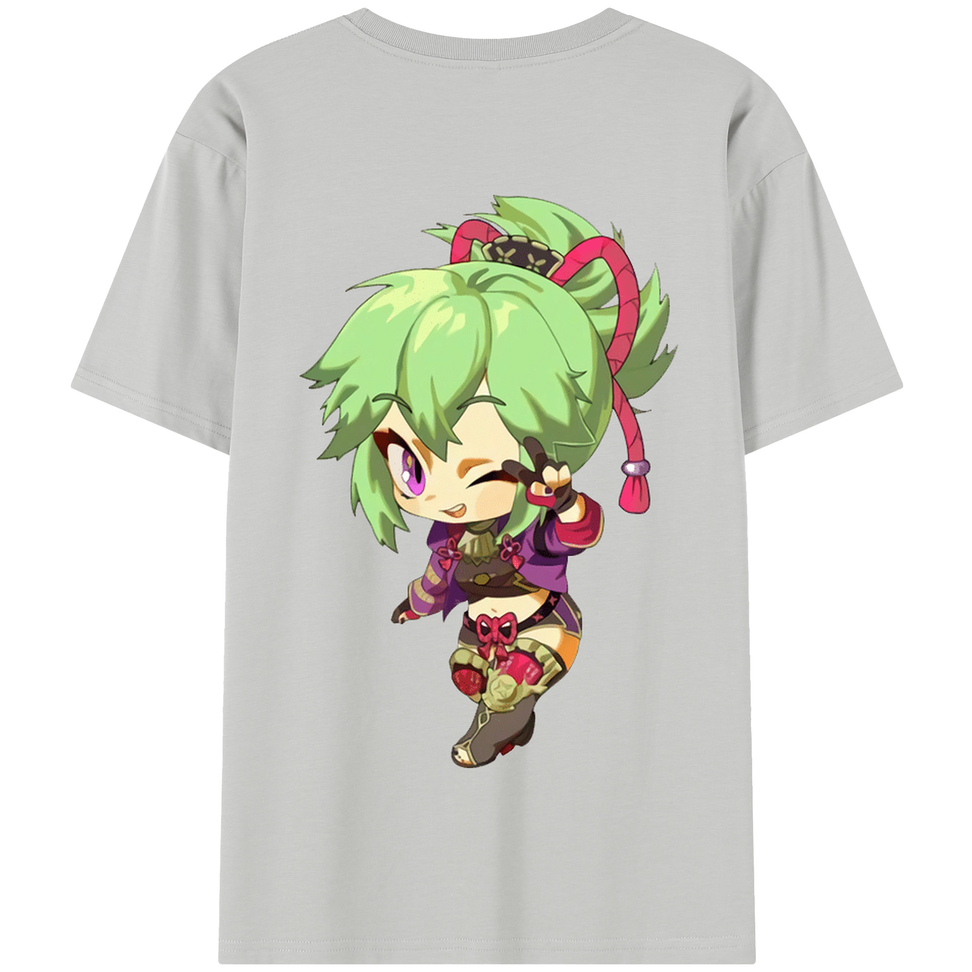 げんし神  久岐忍 くき しのぶ genshin Kuki Shinobu 綿100％半袖Tシャツ（背面プリント）