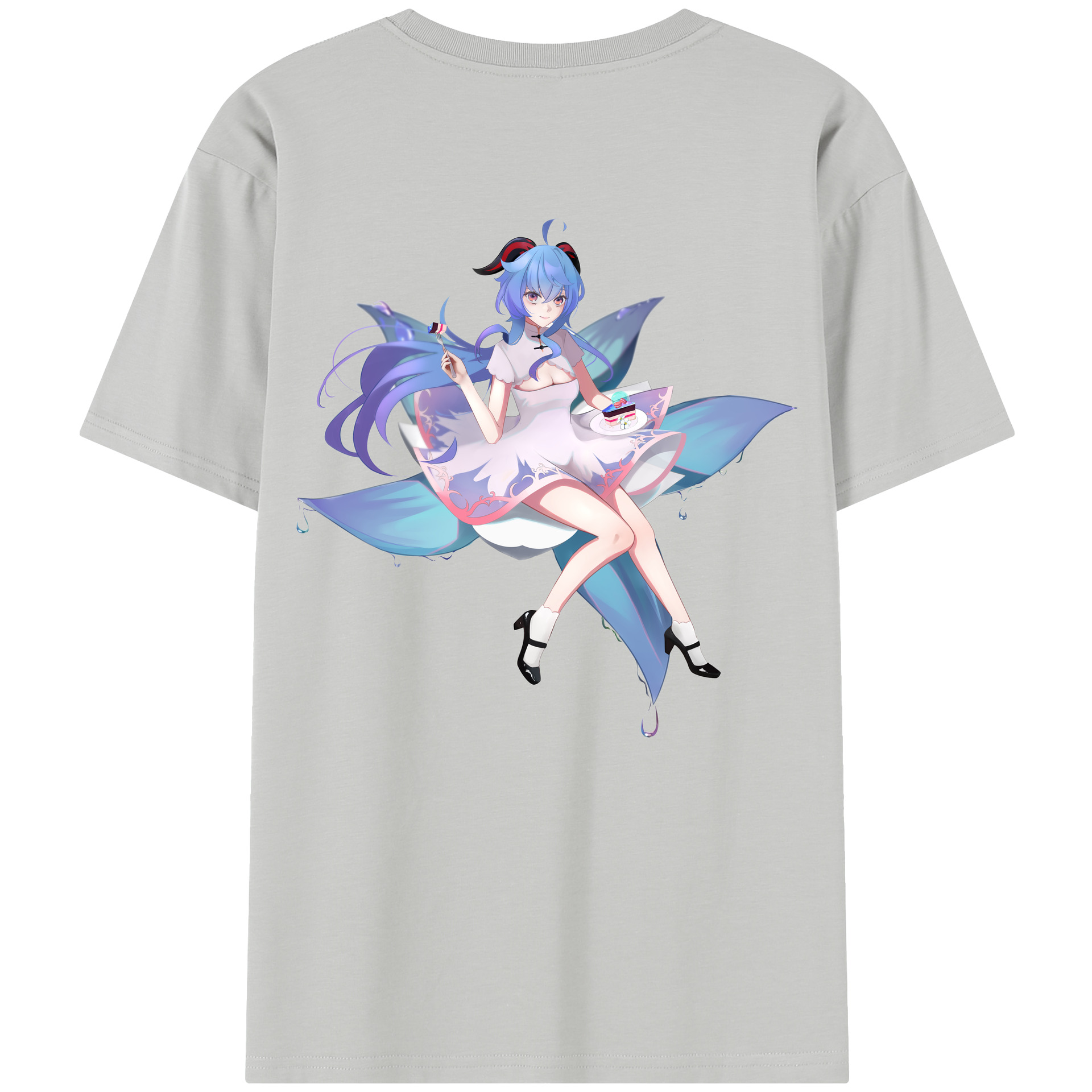 げんし神 甘雨 かんう genshin Ganyu 綿100％半袖Tシャツ（背面プリント）