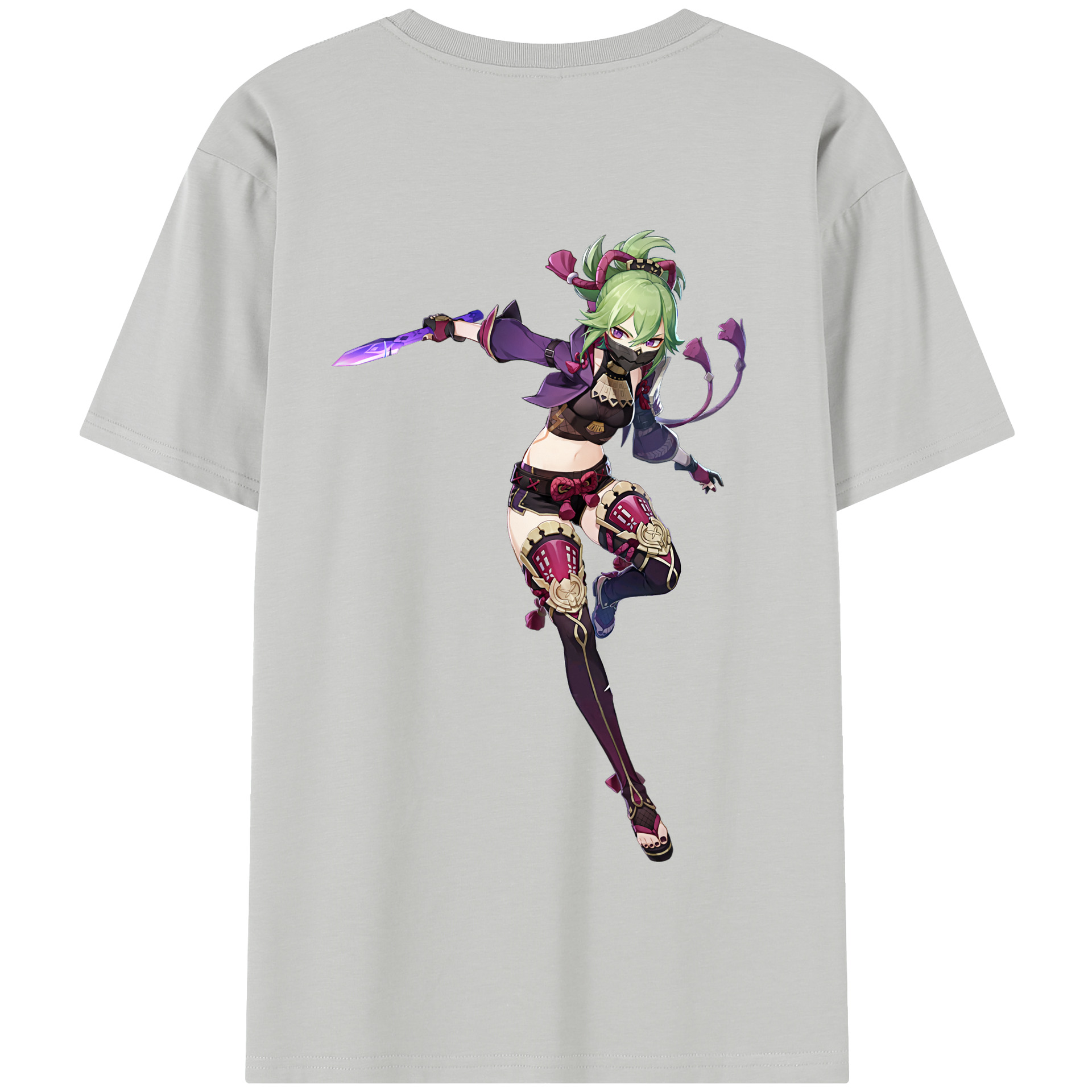 げんし神  久岐忍 くき しのぶ genshin Kuki Shinobu 綿100％半袖Tシャツ（背面プリント）