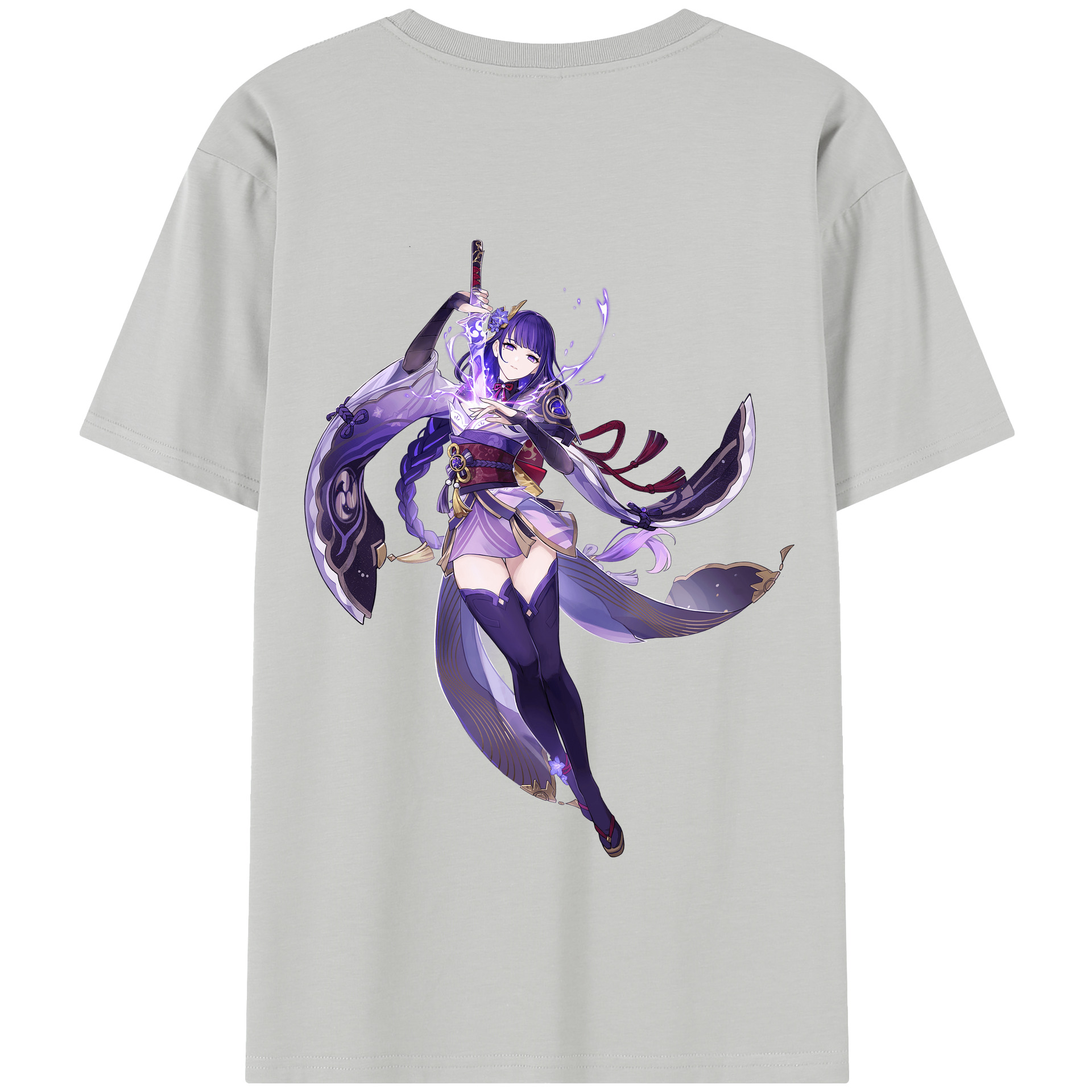 げんし神 雷電将軍 らいでんしょうぐん genshin Raiden Shogun 綿100％半袖Tシャツ（背面プリント）
