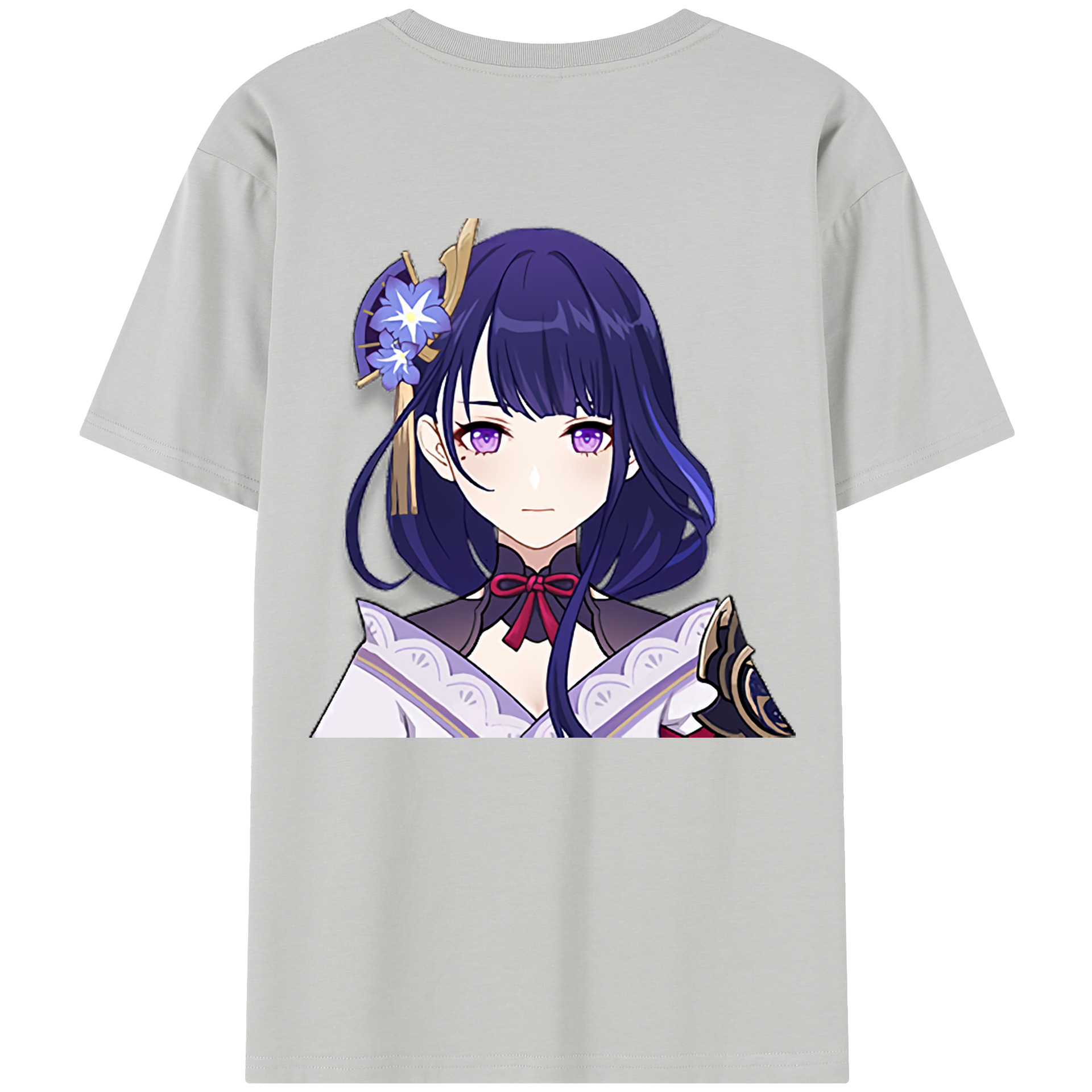 げんし神 雷電将軍 らいでんしょうぐん genshin Raiden Shogun 綿100％半袖Tシャツ（背面プリント）