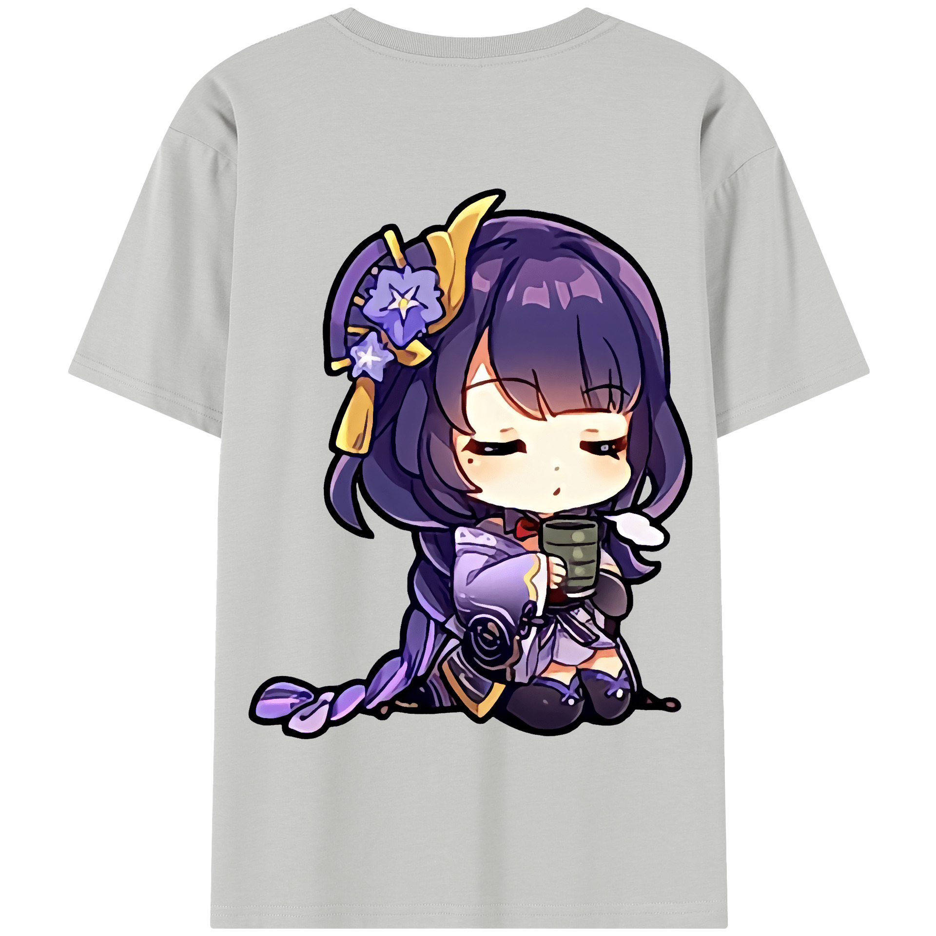 げんし神 雷電将軍 らいでんしょうぐん genshin Raiden Shogun 綿100％半袖Tシャツ（背面プリント）