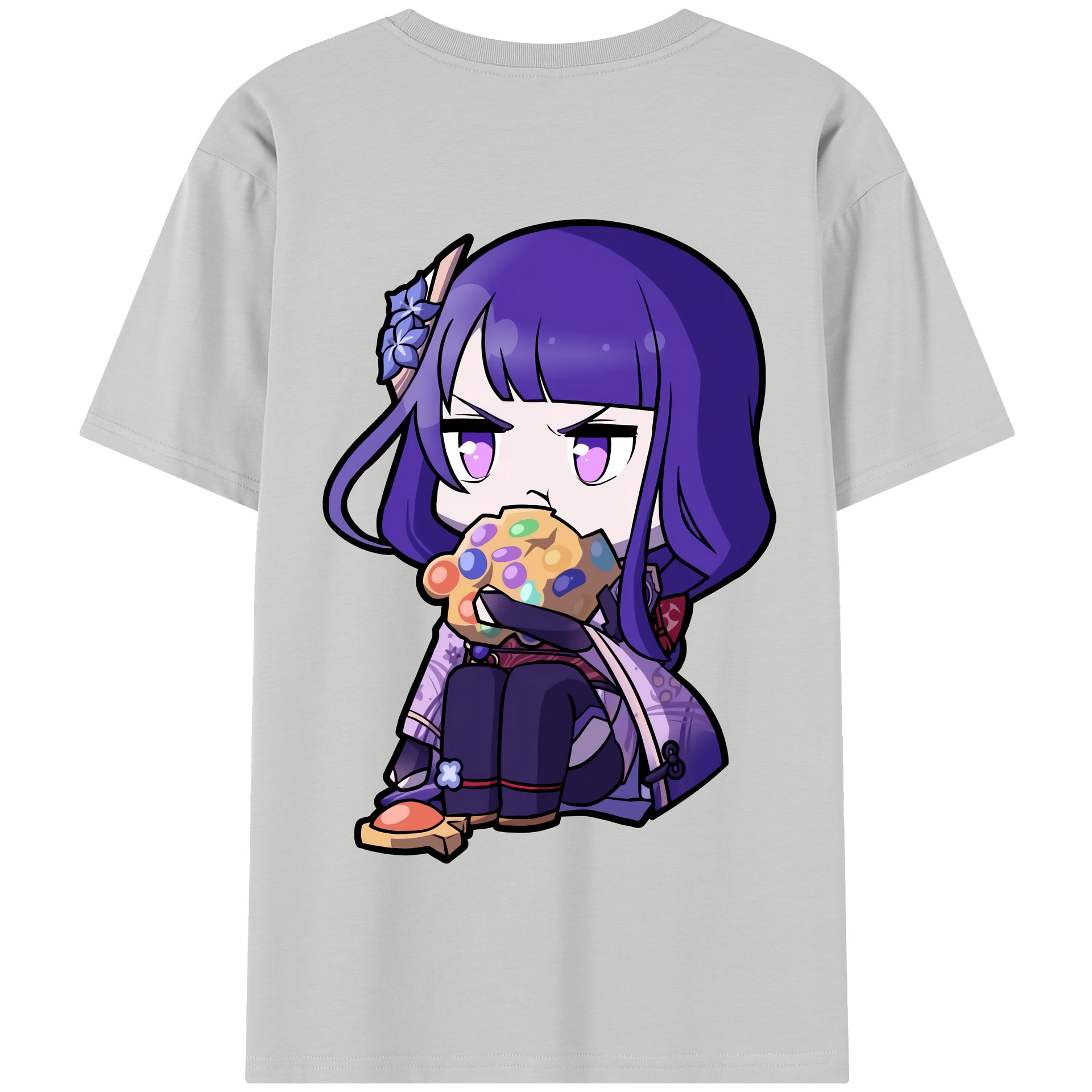 げんし神 雷電将軍 らいでんしょうぐん genshin Raiden Shogun 綿100％半袖Tシャツ（背面プリント）