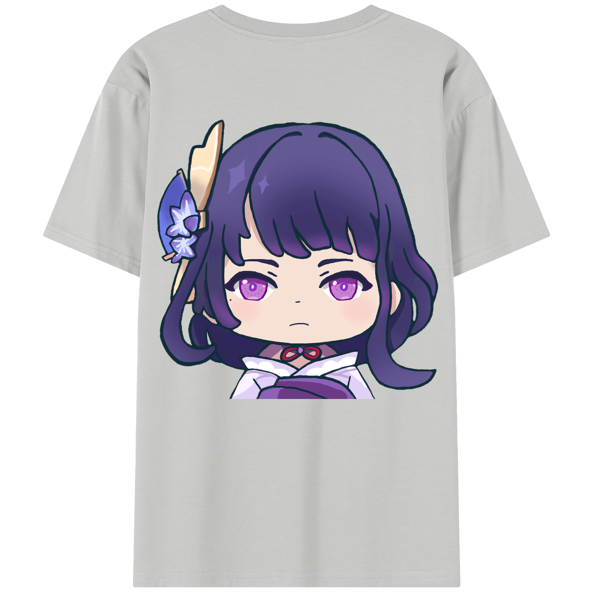 げんし神 雷電将軍 らいでんしょうぐん genshin Raiden Shogun 綿100％半袖Tシャツ（背面プリント）