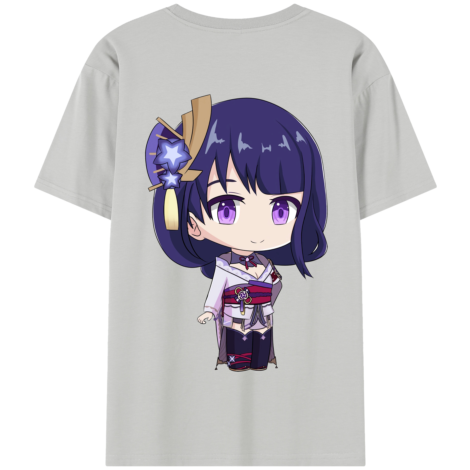 げんし神 雷電将軍 らいでんしょうぐん genshin Raiden Shogun 綿100％半袖Tシャツ（背面プリント）