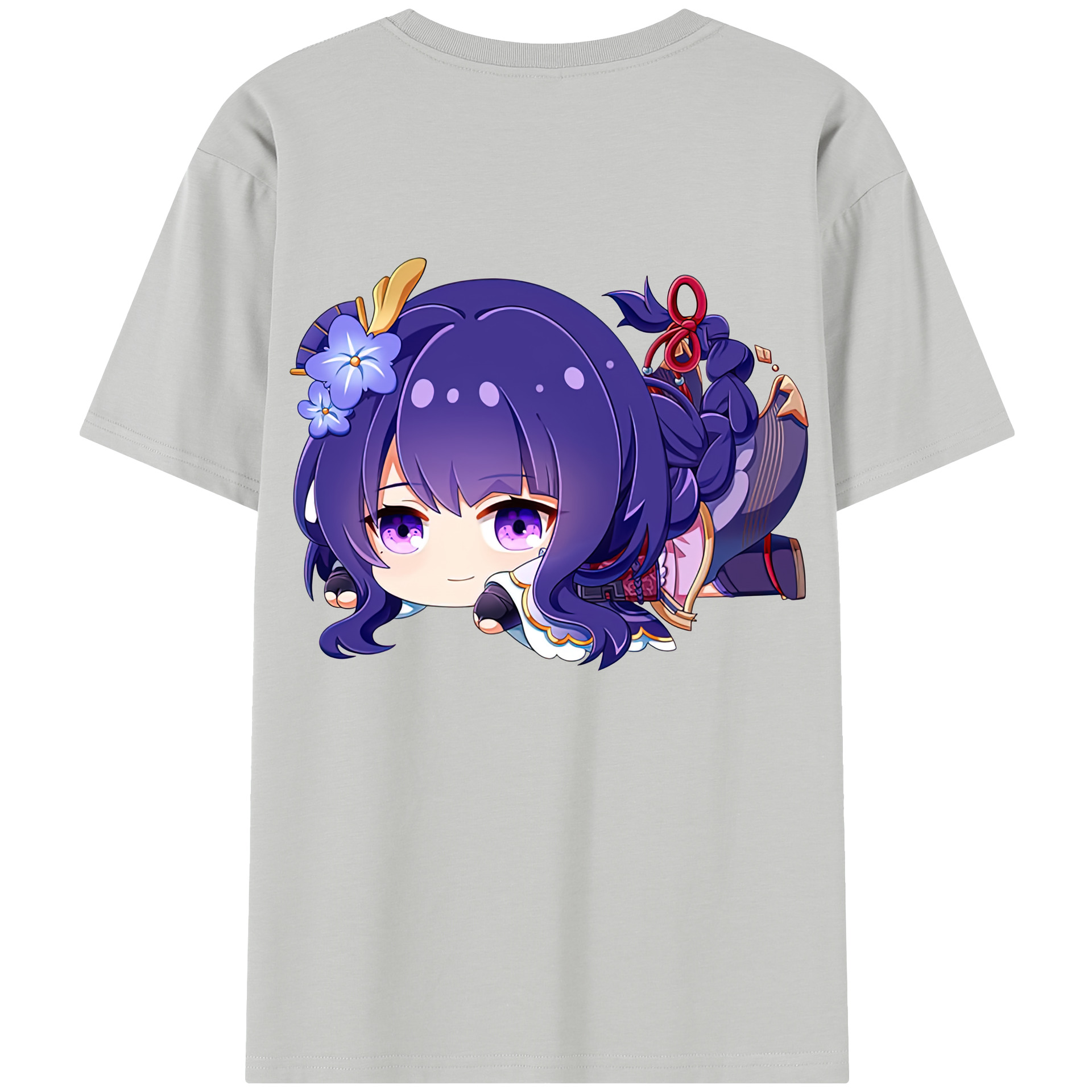 げんし神 雷電将軍 らいでんしょうぐん genshin Raiden Shogun 綿100％半袖Tシャツ（背面プリント）