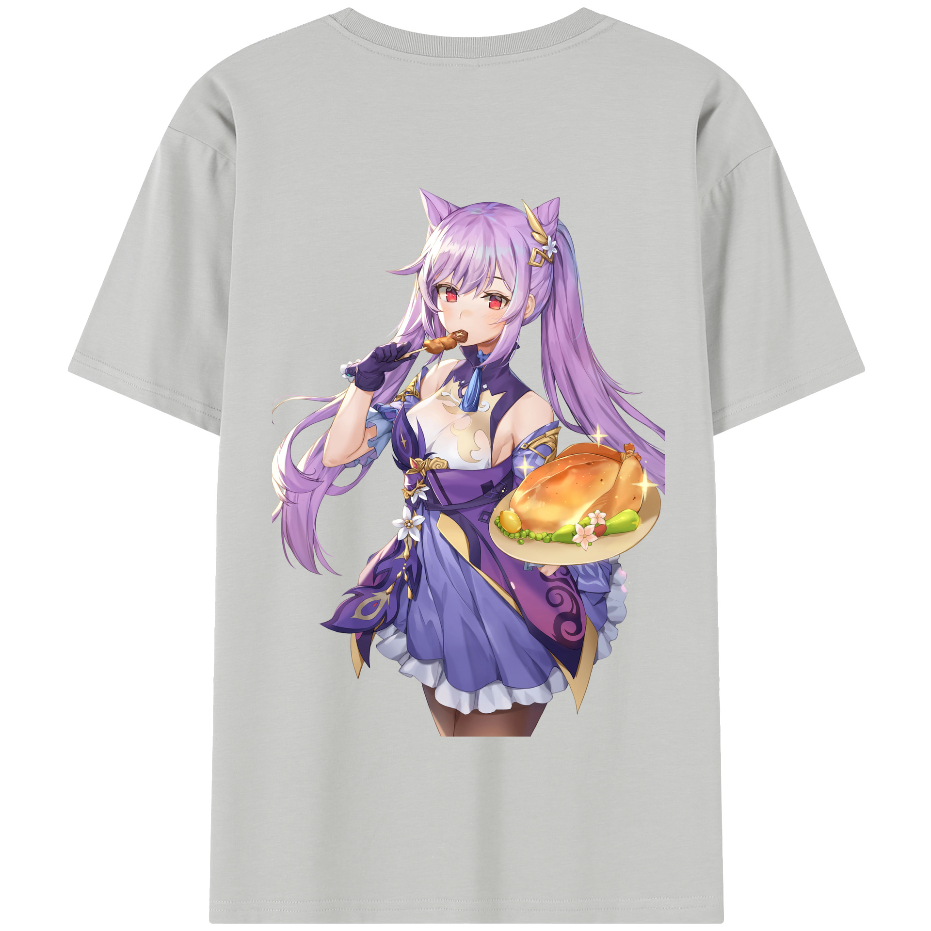 げんし神 刻晴 こくせい genshin Kokusei 綿100％半袖Tシャツ（背面プリント）